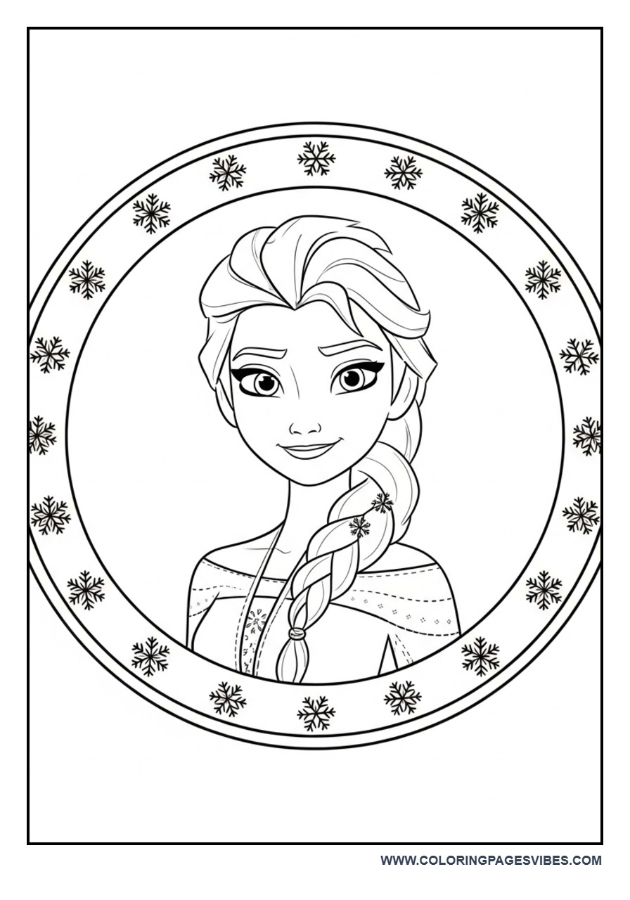 Elsa in Circular Badge Style