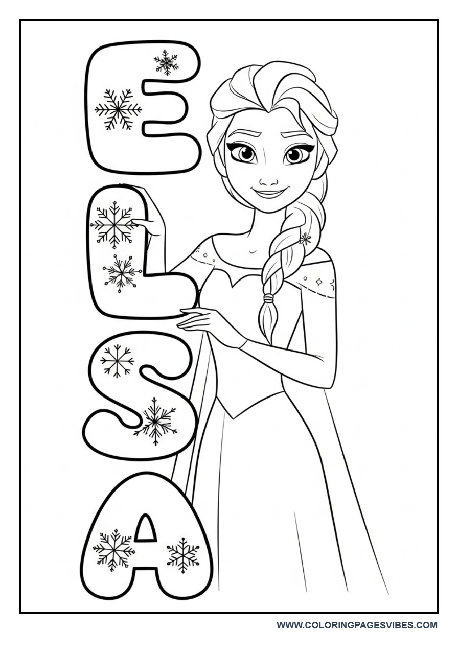 Elsa Name Art Design
