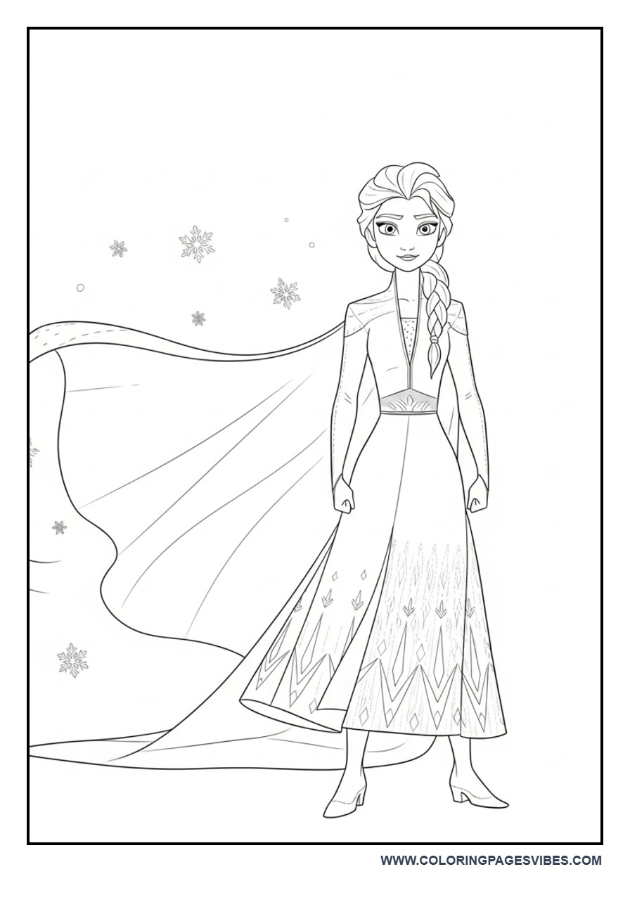 Elsa Power Pose with Wind Effect
