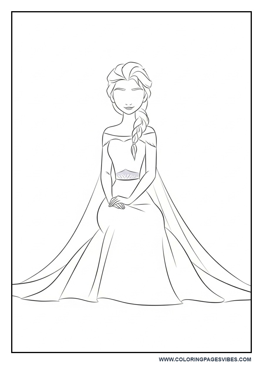 Elsa Sitting Simple Pose
