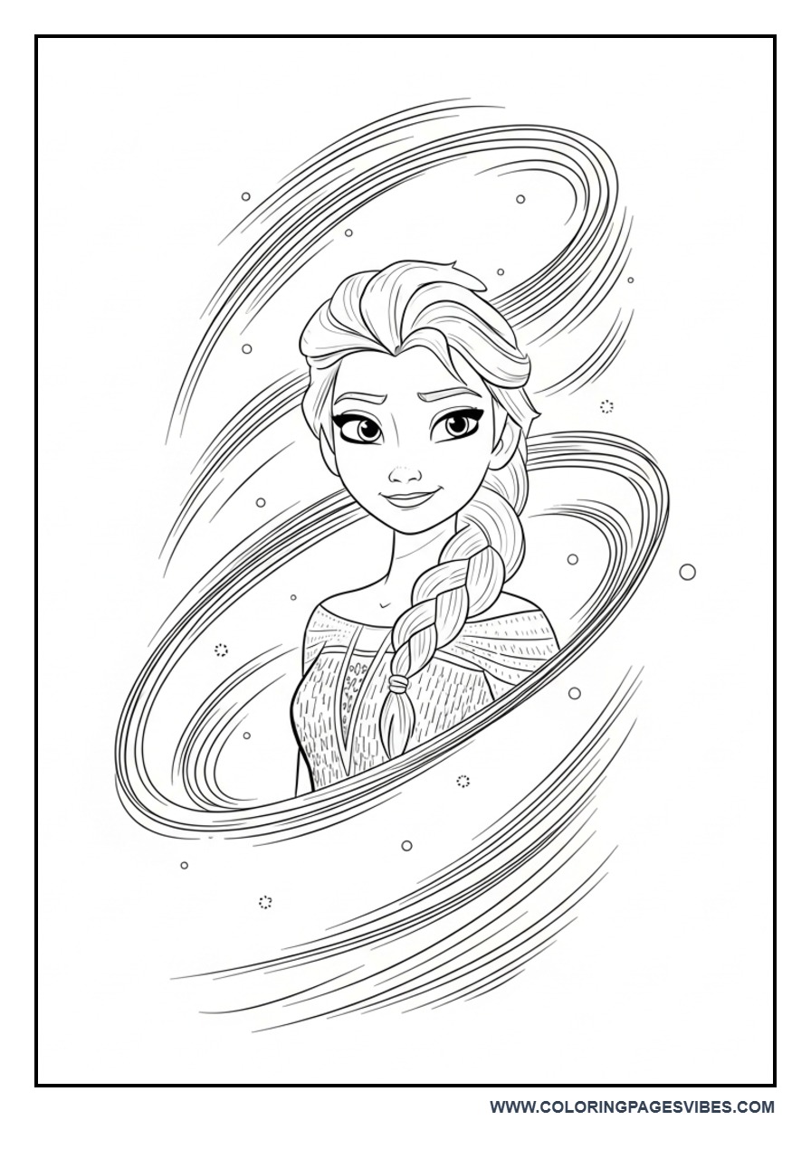 Elsa Surrounded by Snowstorm