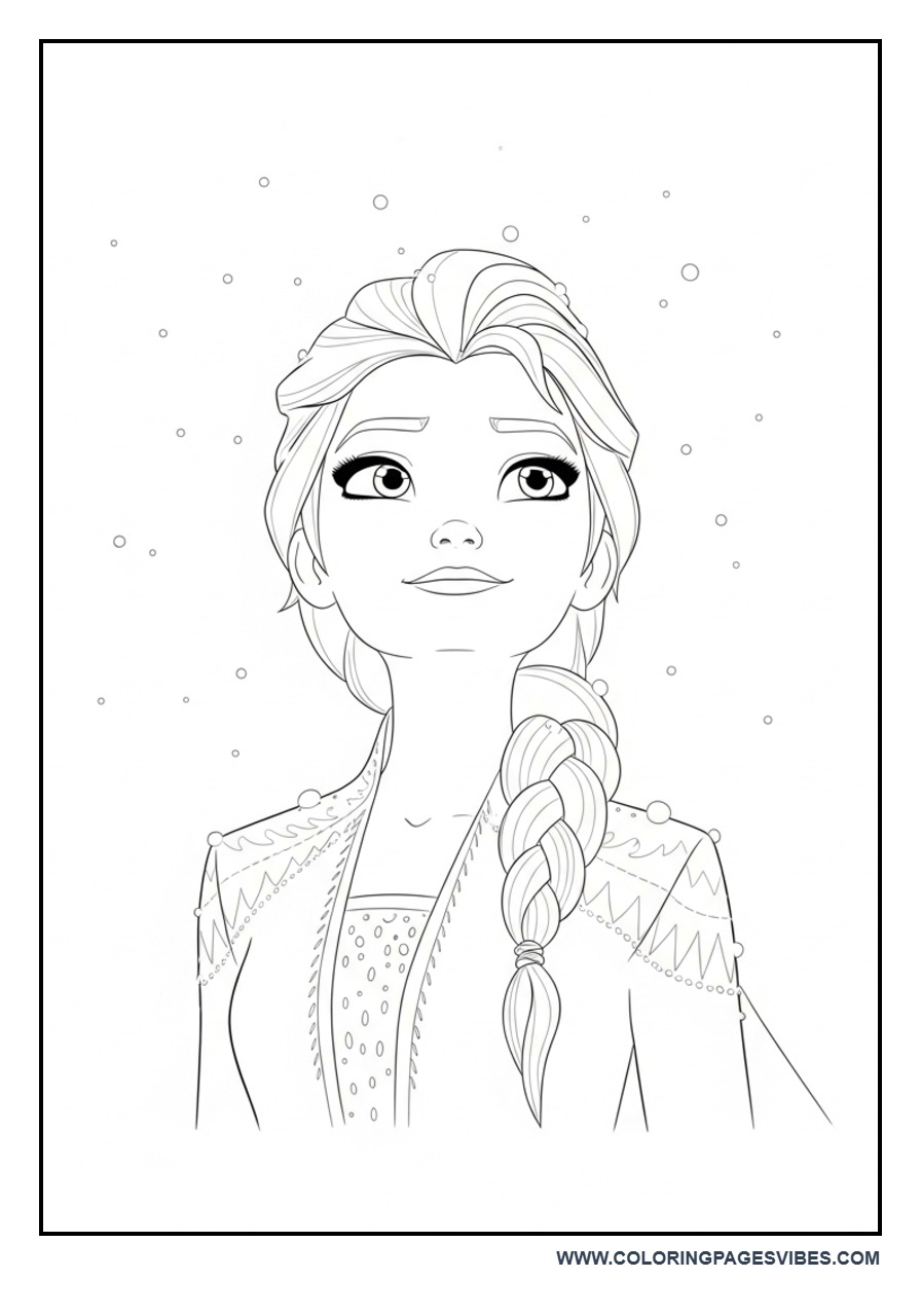Elsa Under Snowy Sky