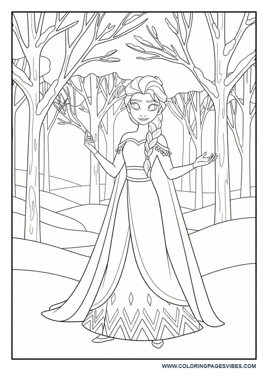Elsa Winter Forest Scene
