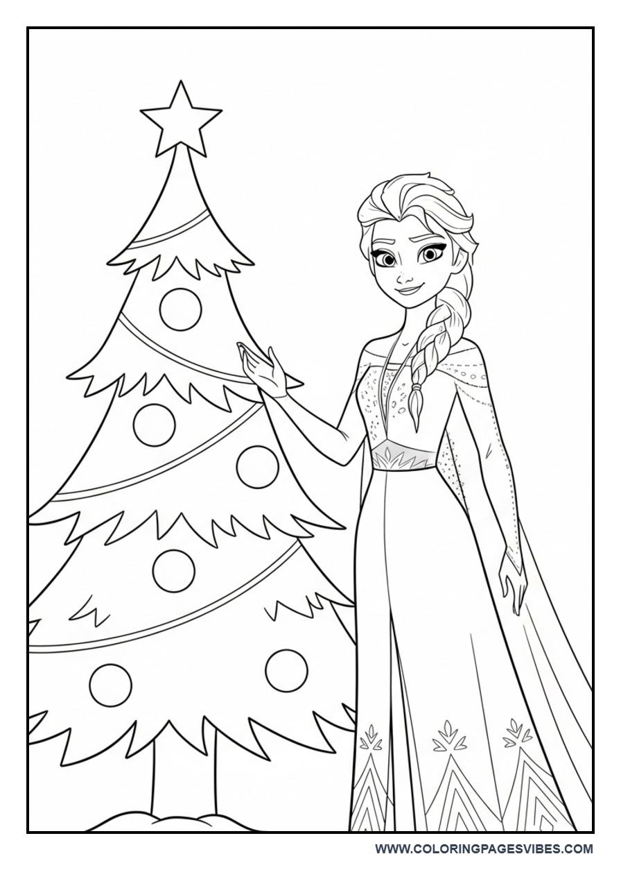 Elsa with Christmas Tree