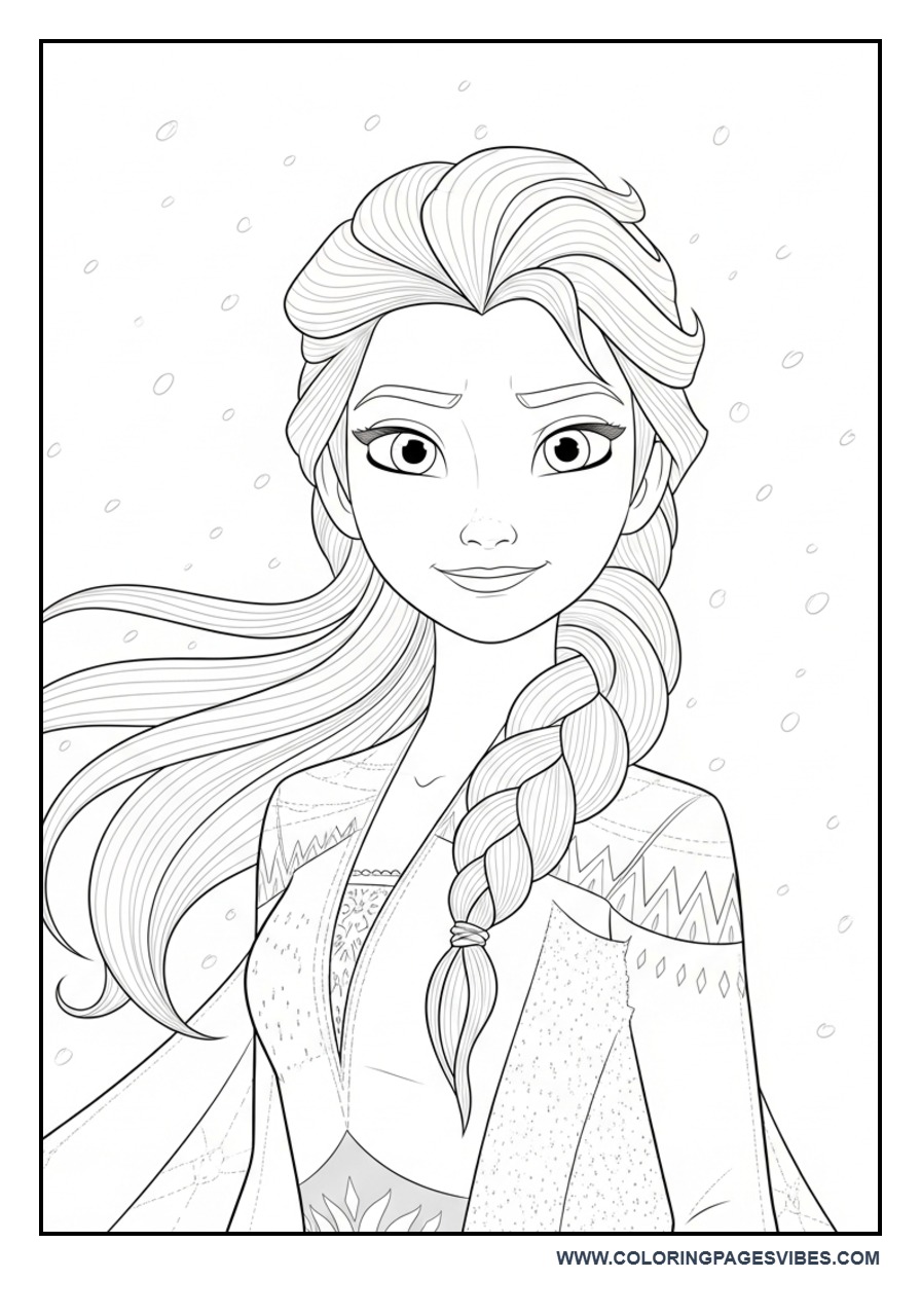 Elsa with Detailed Hair Flow