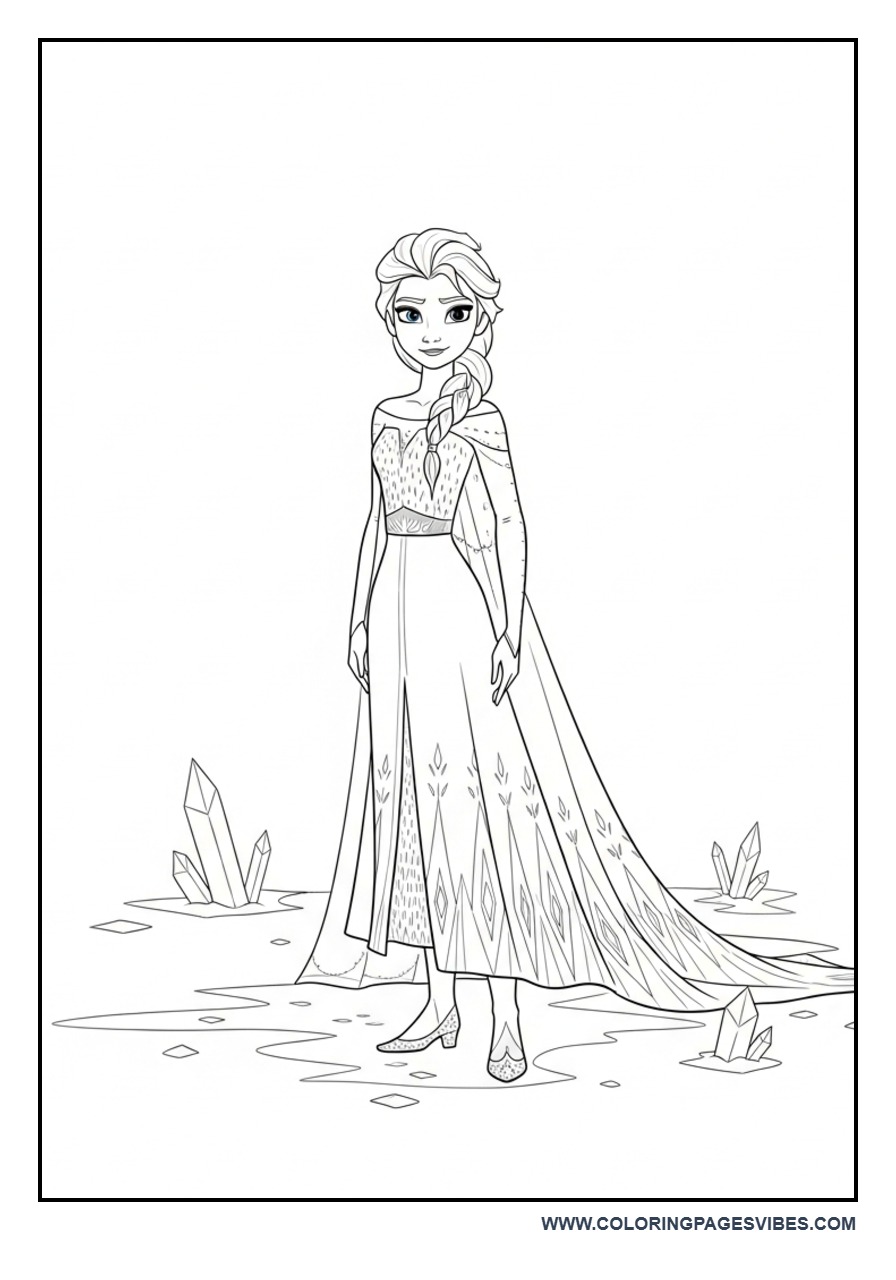 Elsa with Ice Magic Ground Pattern