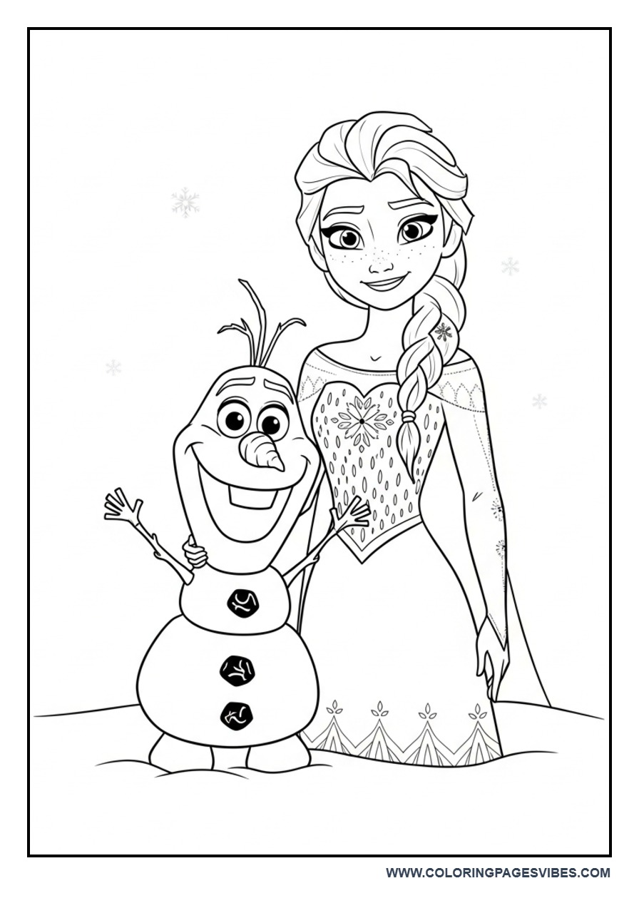Elsa with Olaf Smiling