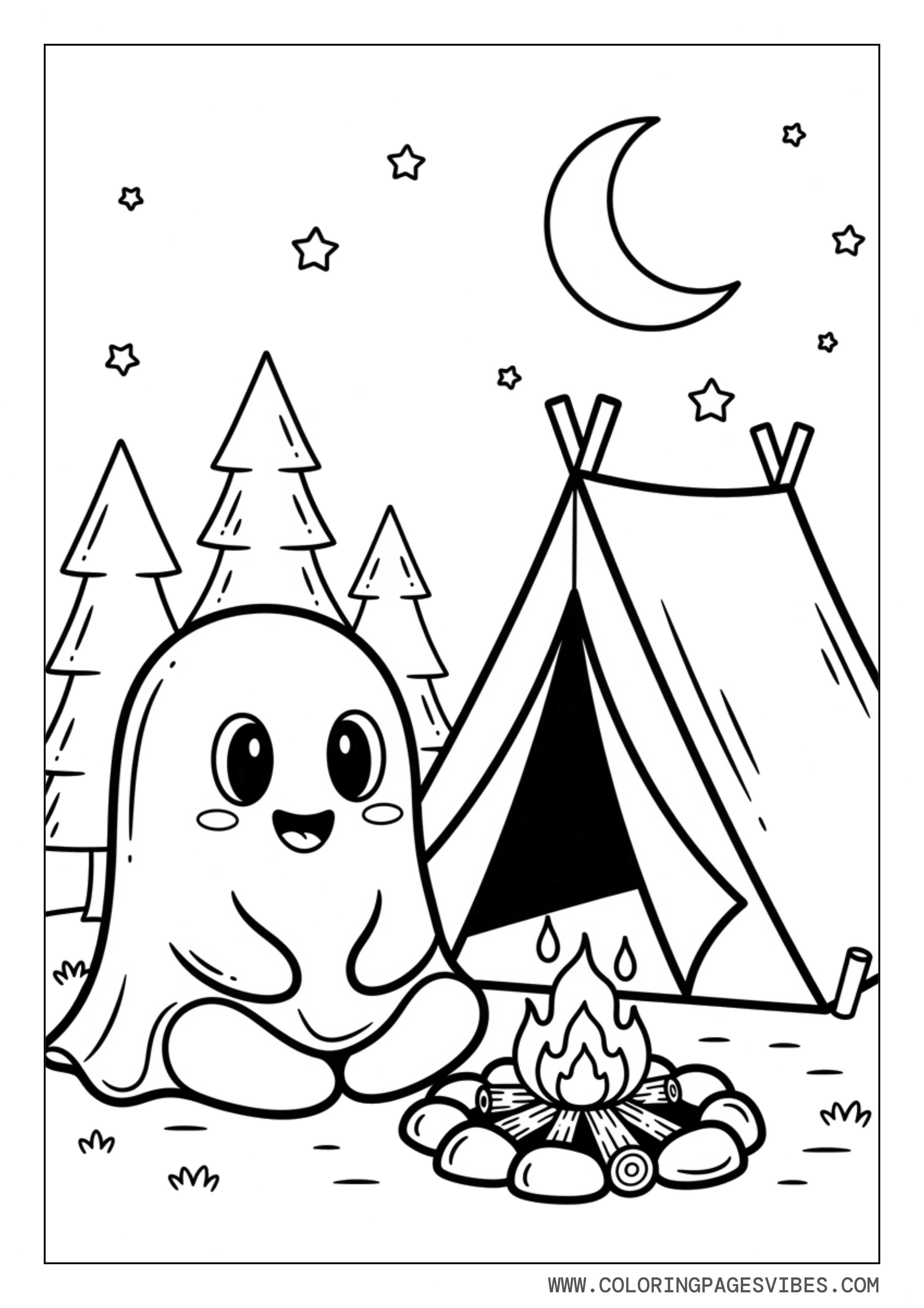 Ghost Camping in Forest