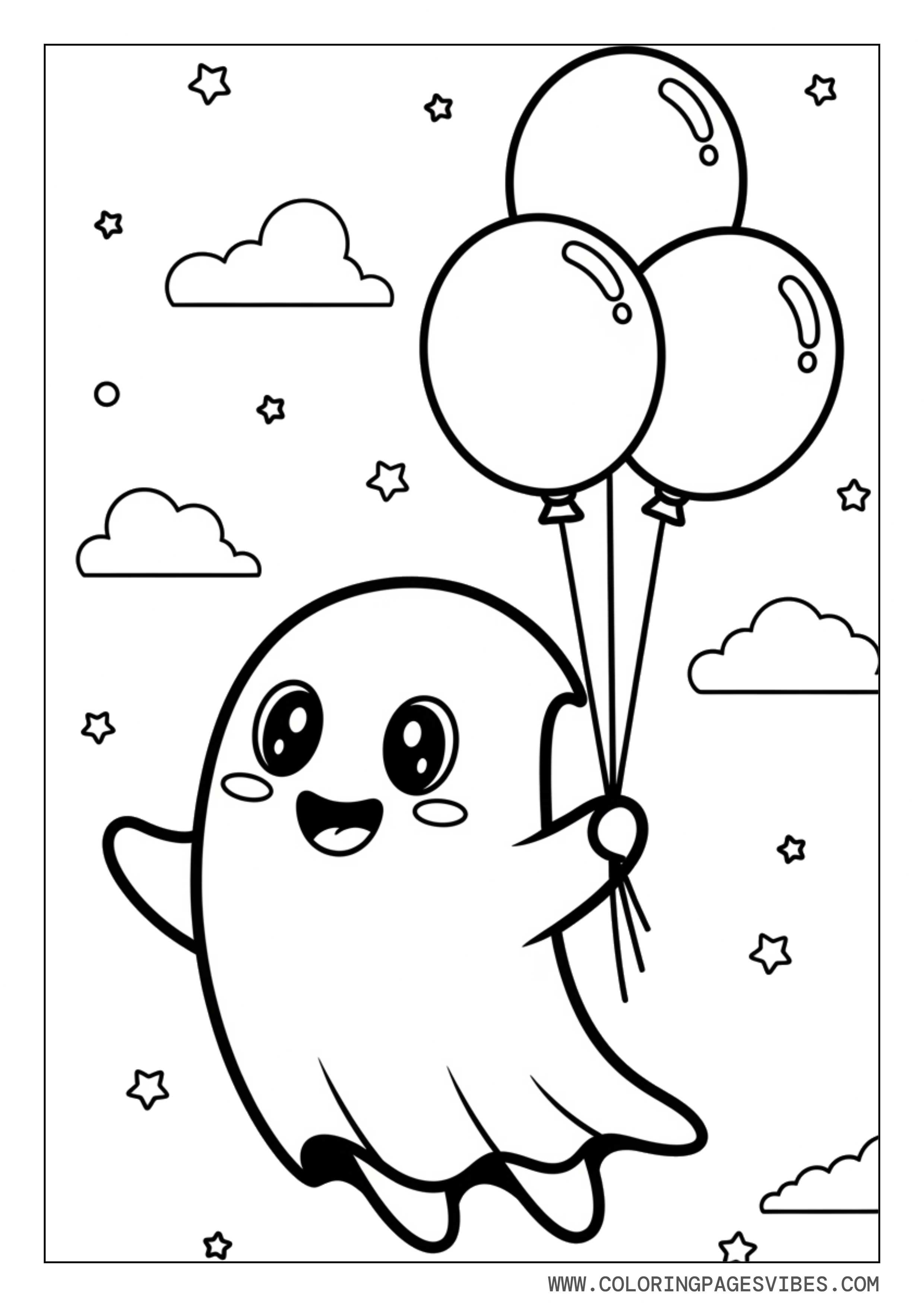 Ghost Flying With Balloons