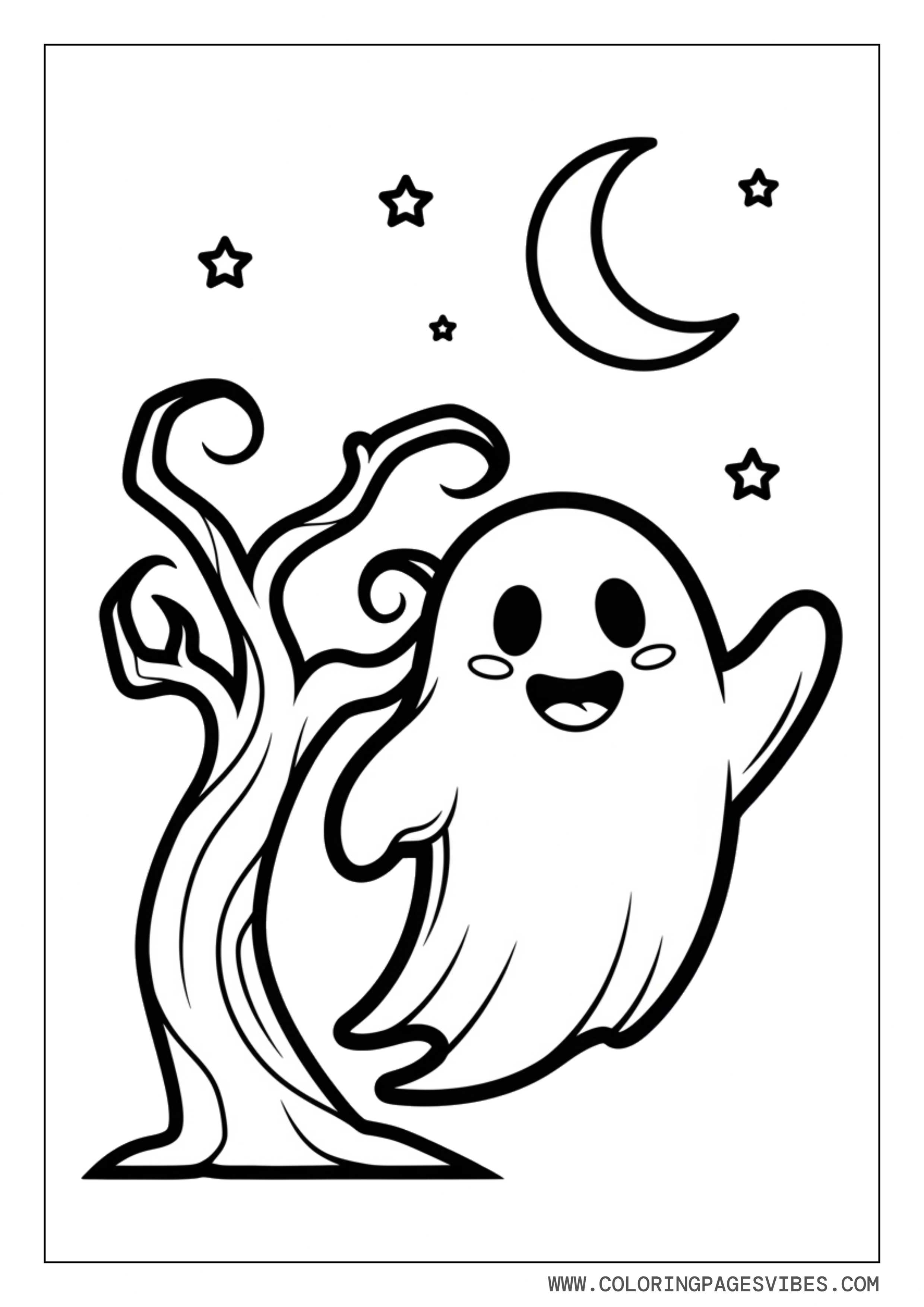 Ghost Near Spooky Tree