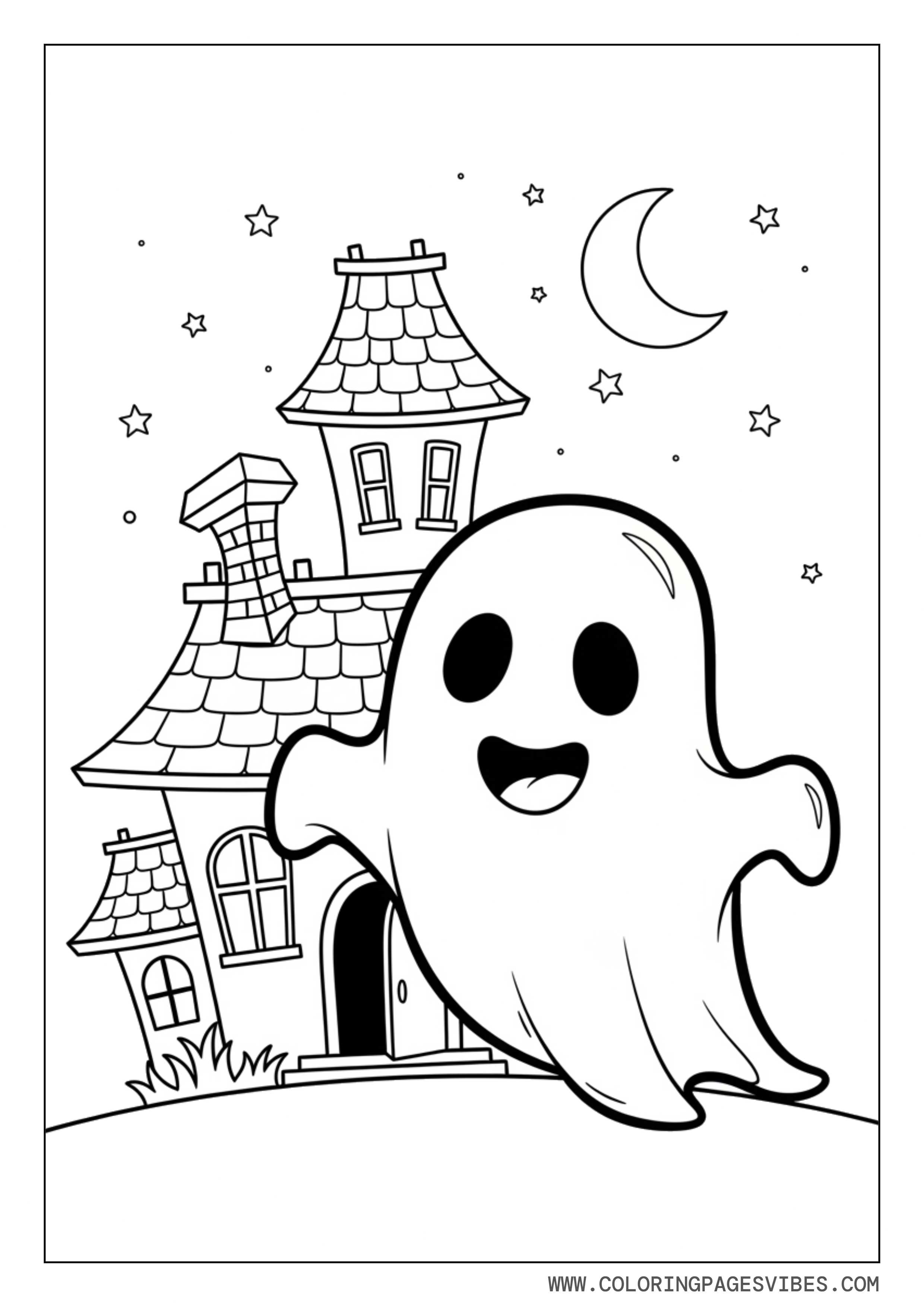 Ghost Outside Haunted House