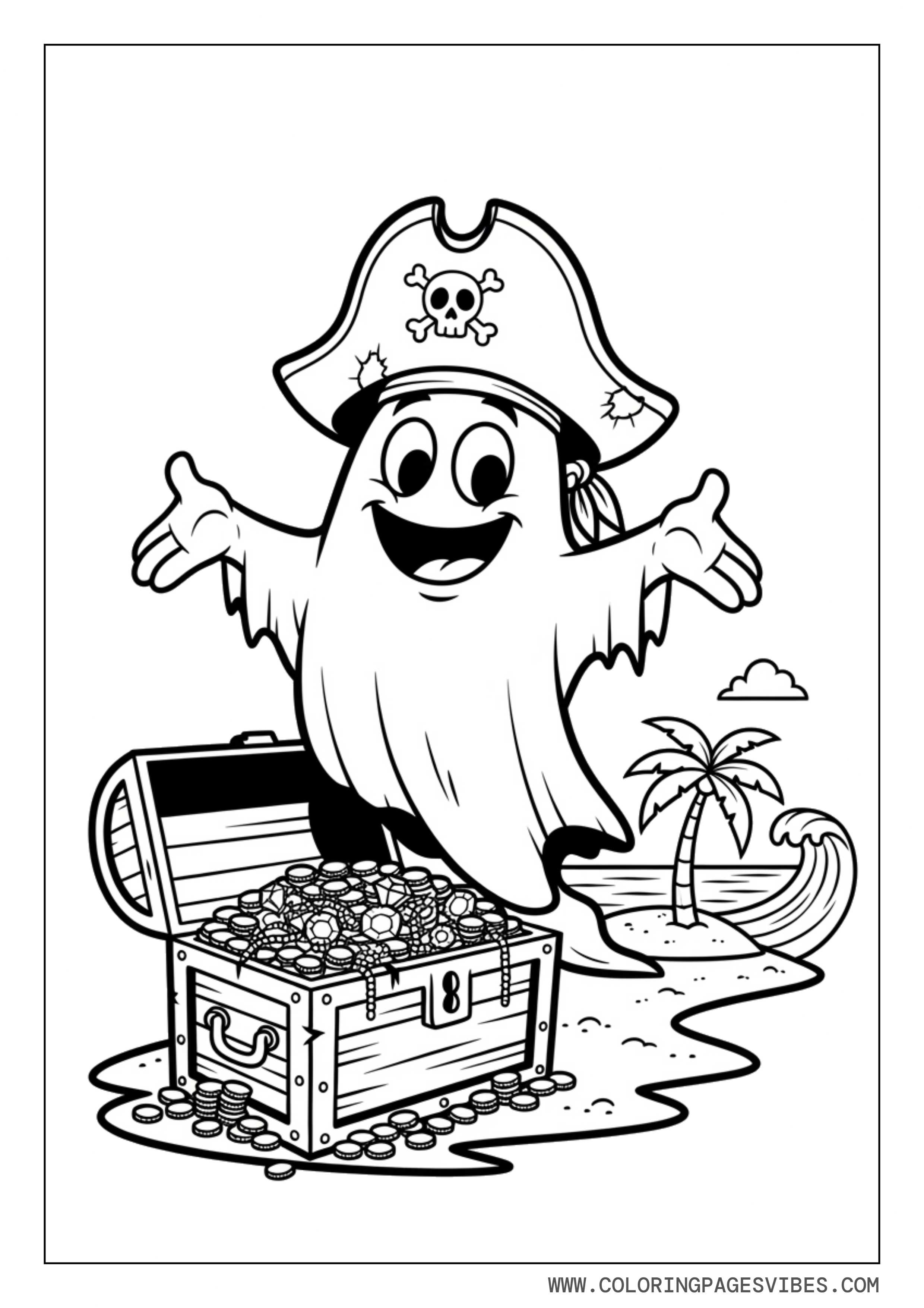 Ghost Pirate on Treasure Island
