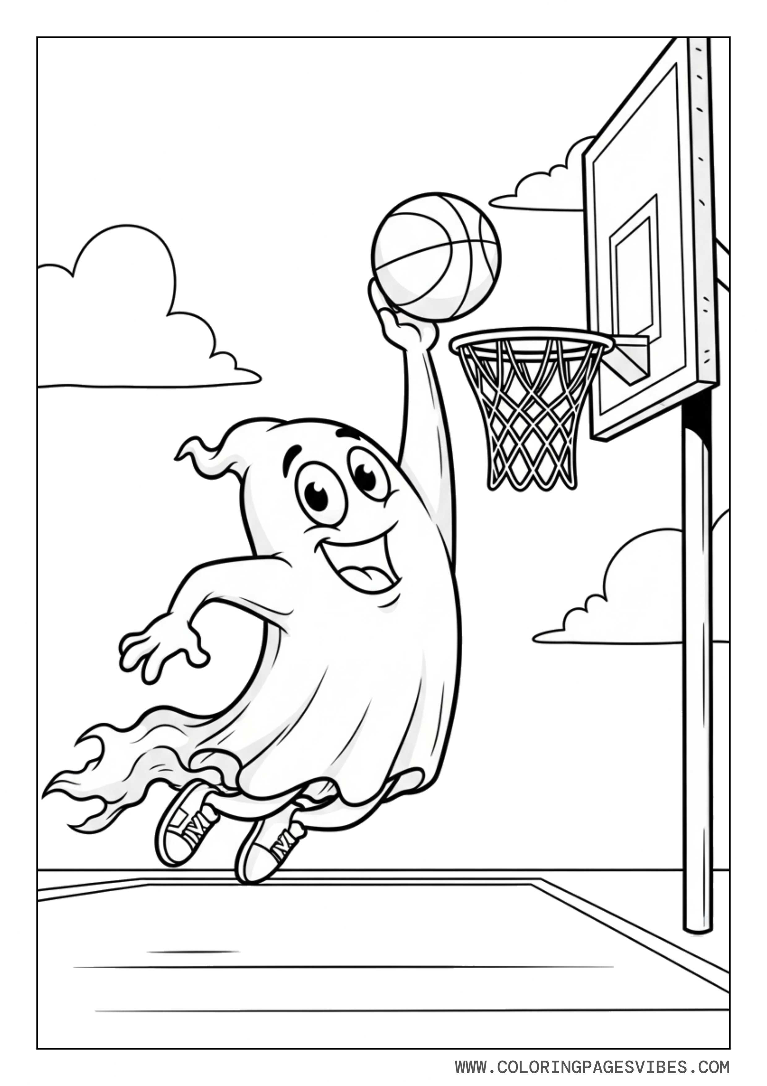 Ghost Playing Basketball