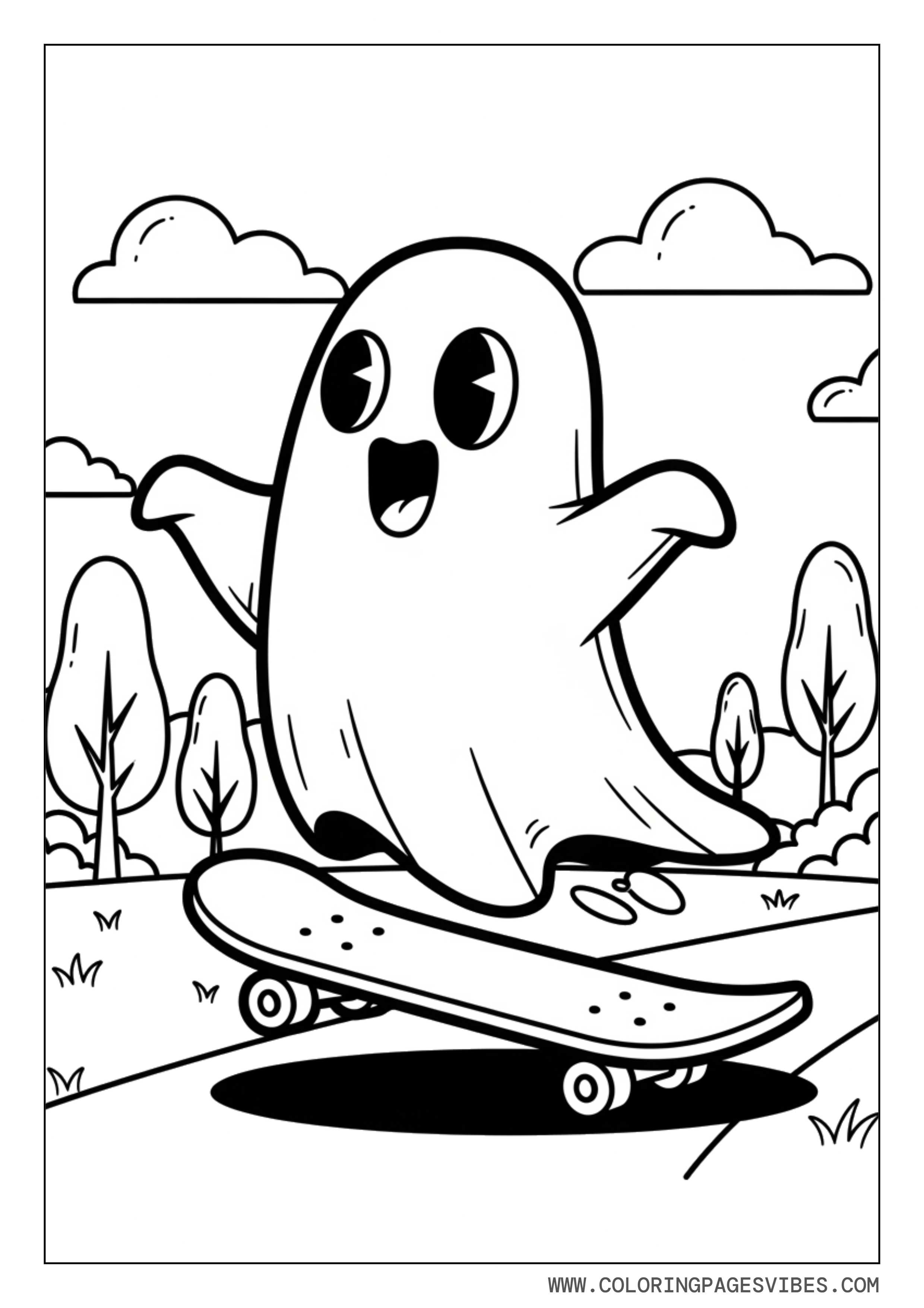 Ghost Riding a Skateboard