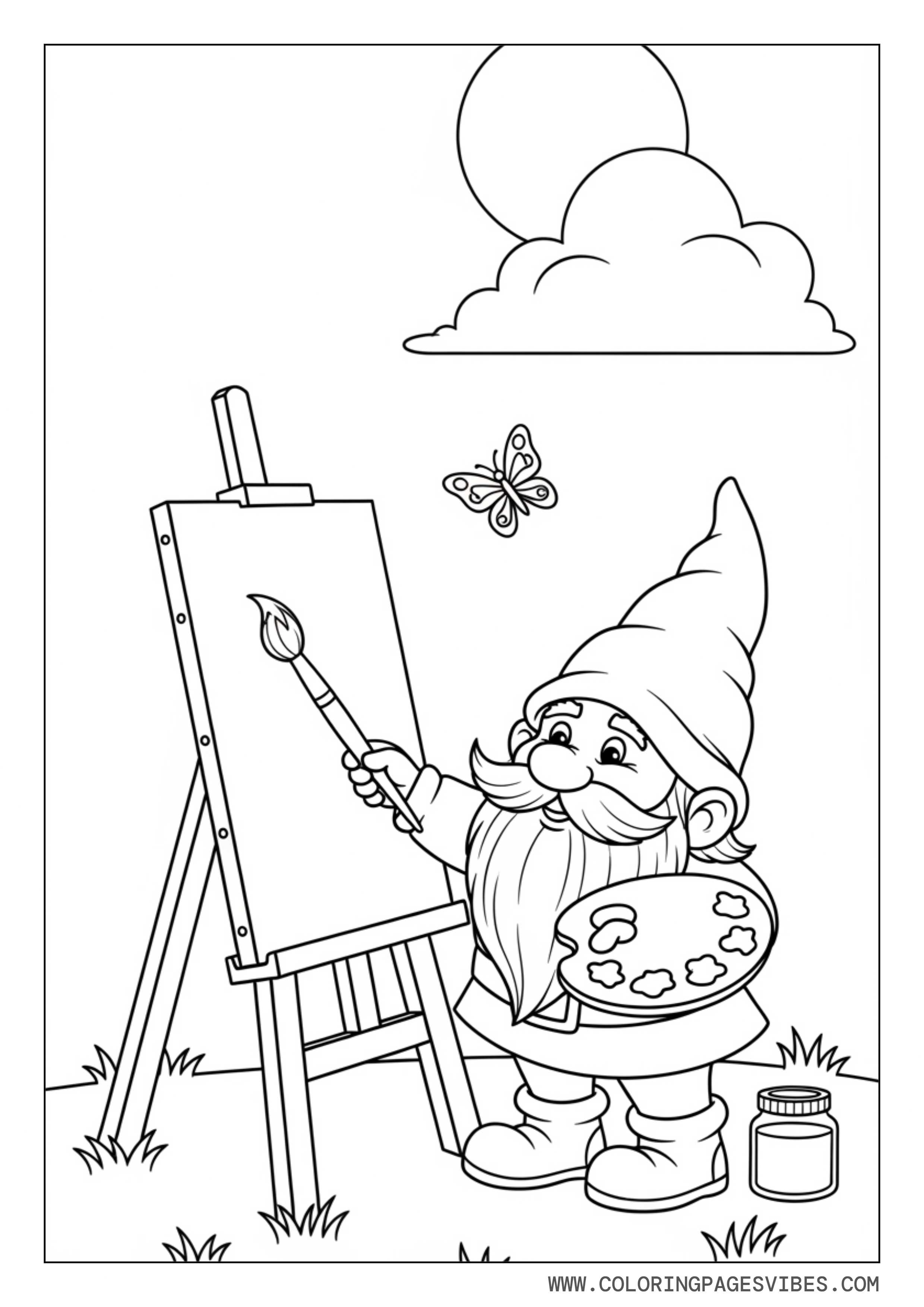 Artist Gnome Painting