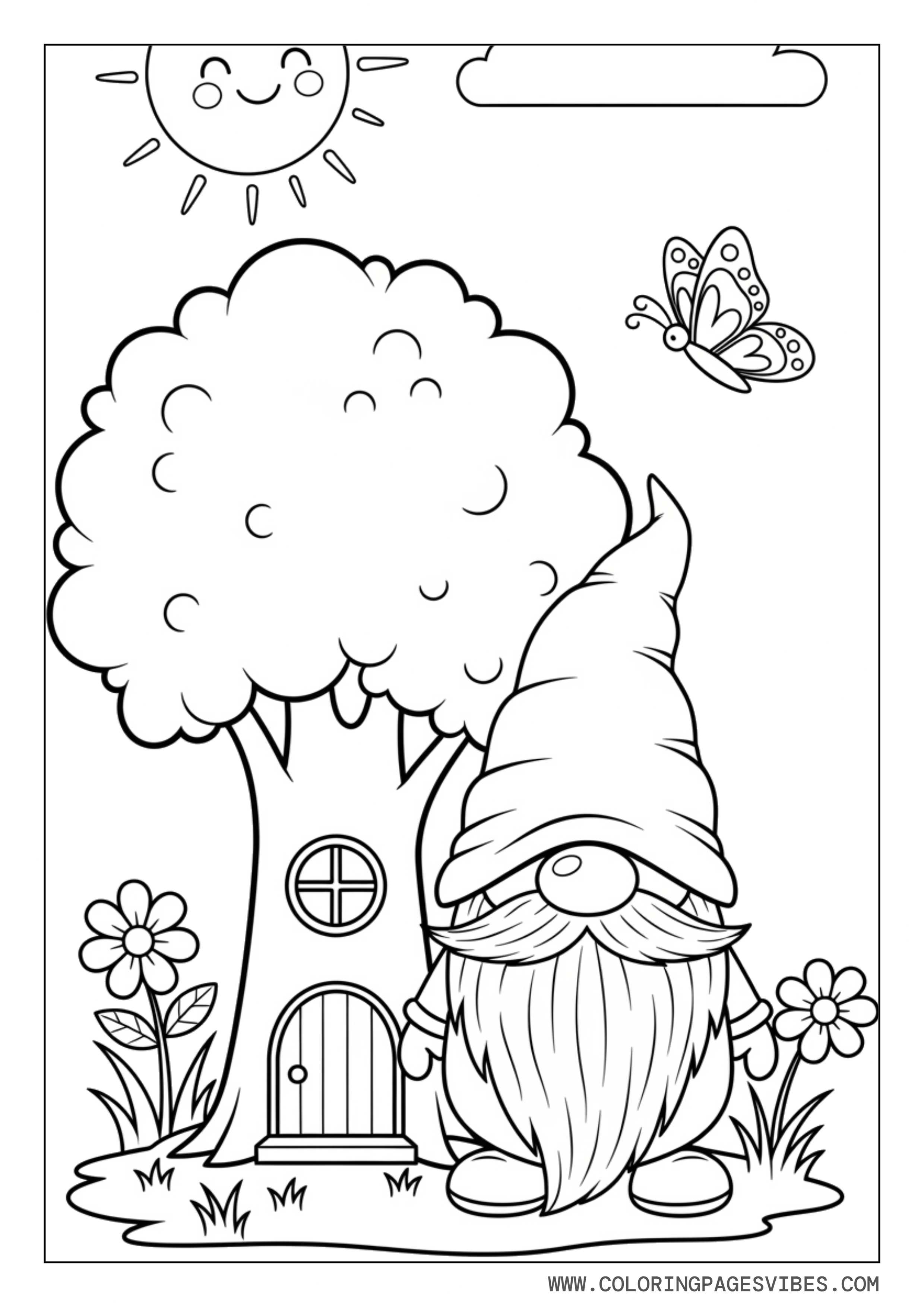 Gnome by a Tree House