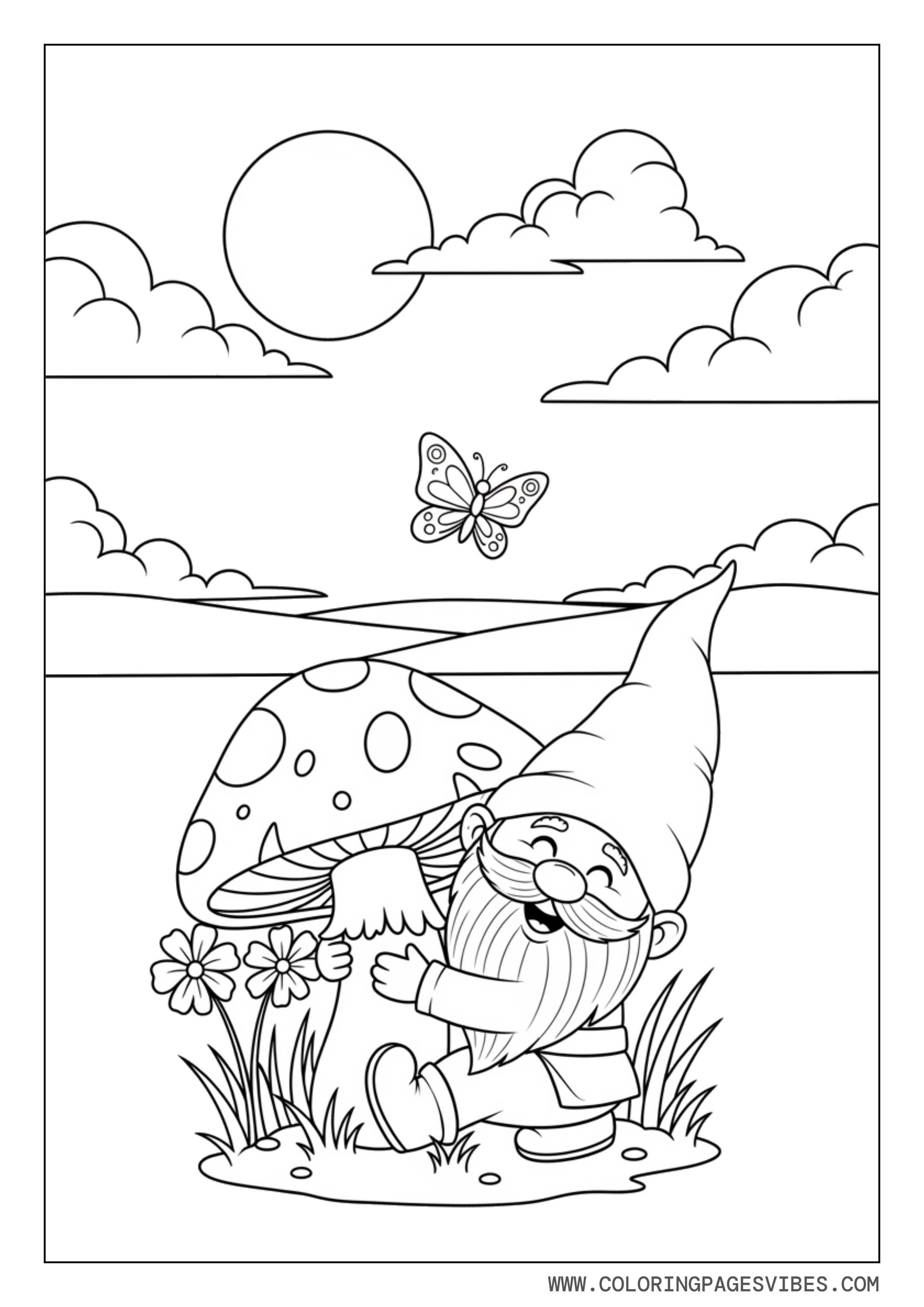 Gnome Hugging a Mushroom