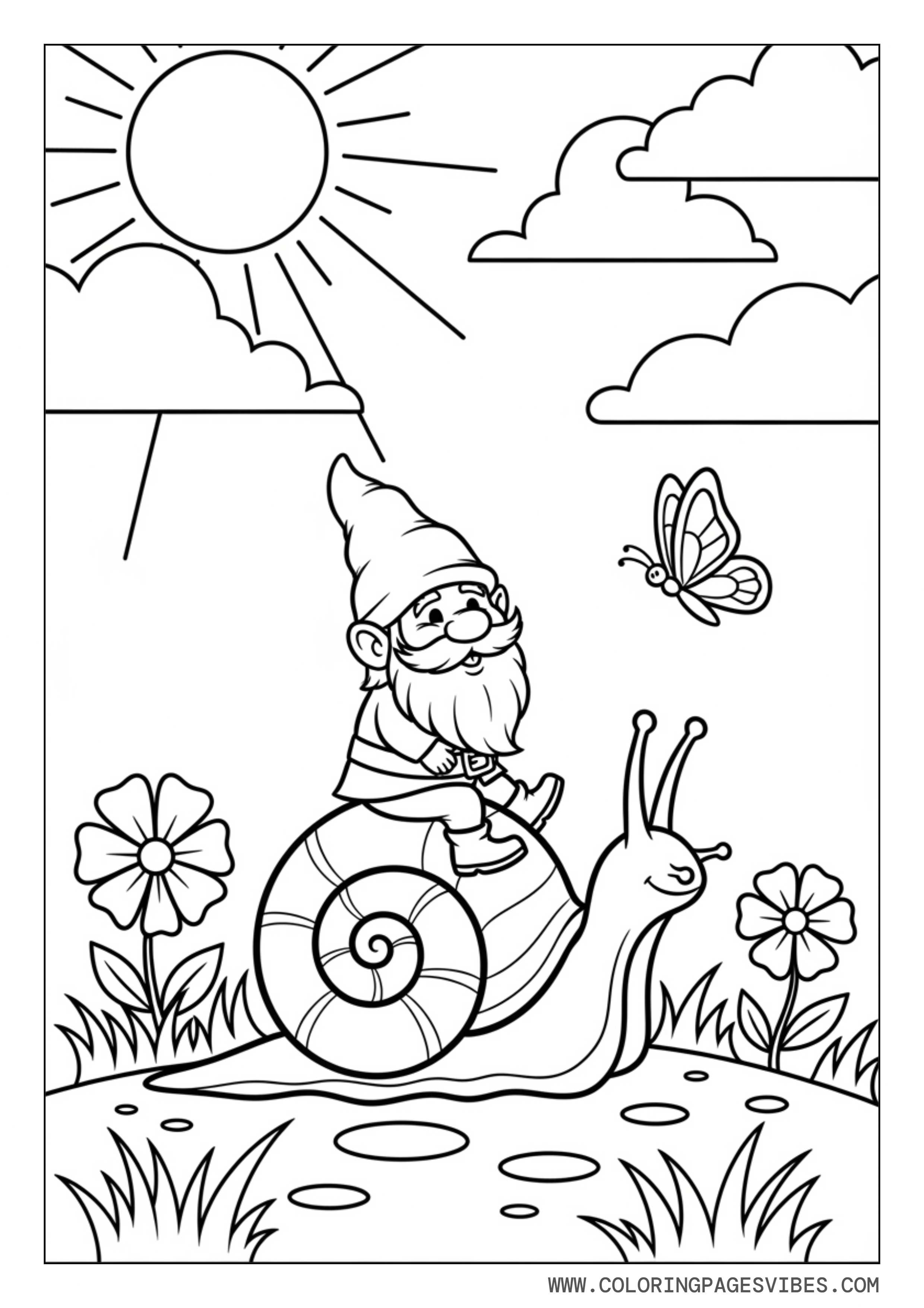 Gnome Riding a Snail
