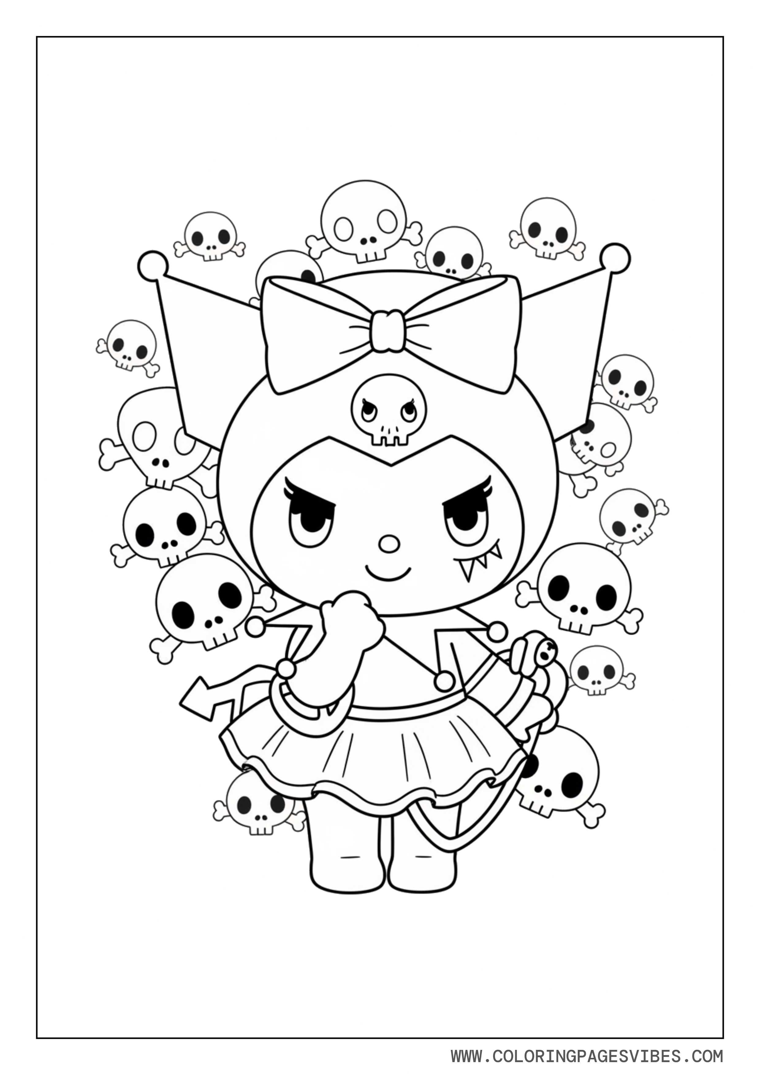 Goth Kuromi with Skulls