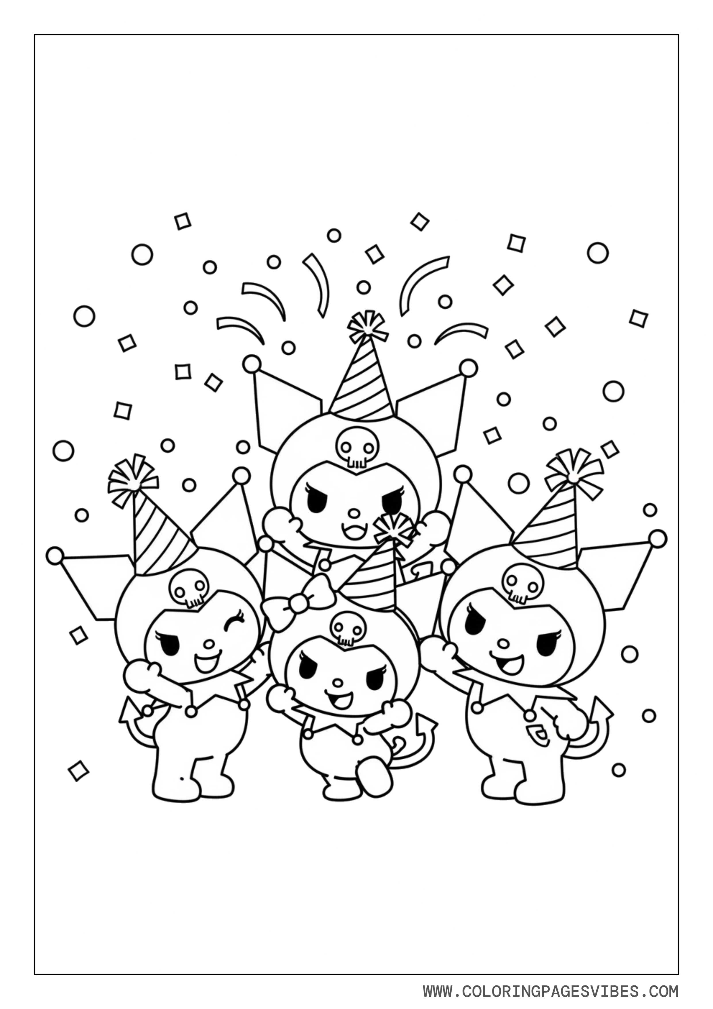 Kuromi and Friends Celebration Scene