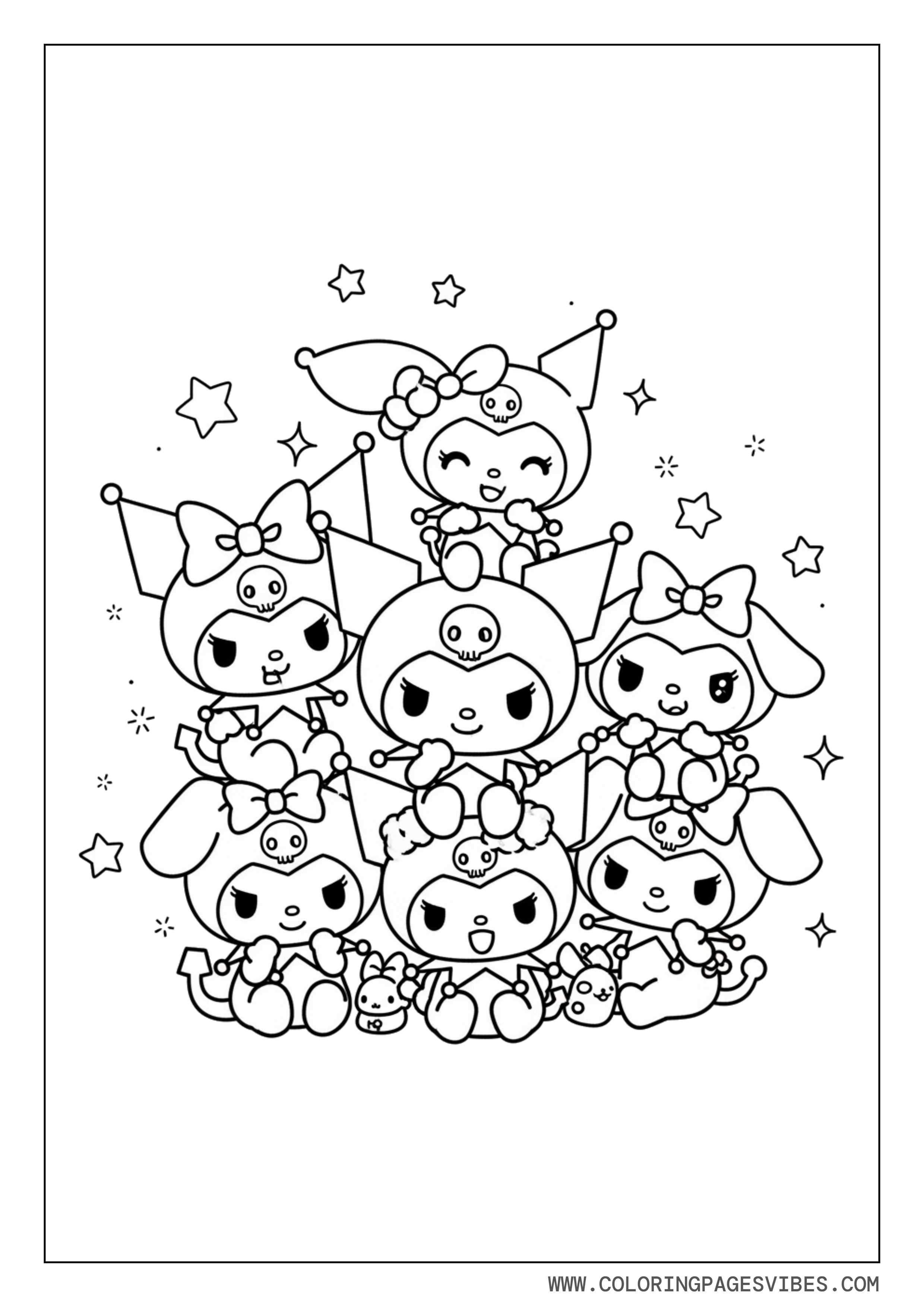 Kuromi and Friends Group Scene