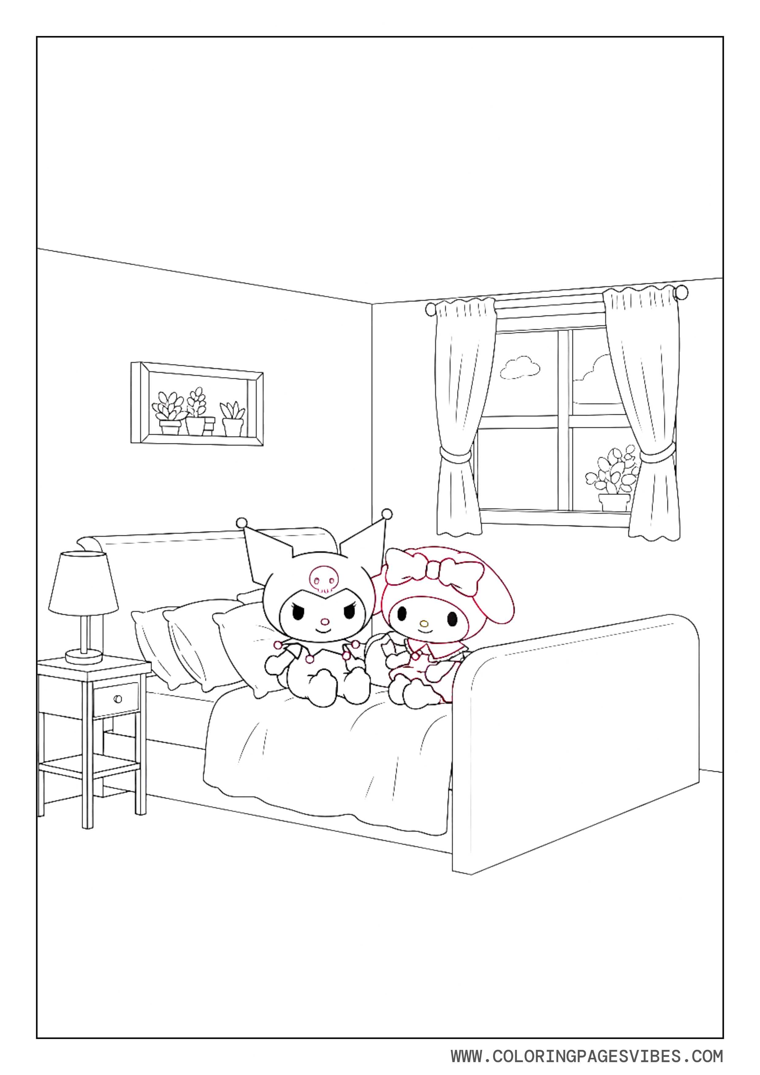 Kuromi and My Melody Bedroom Scene