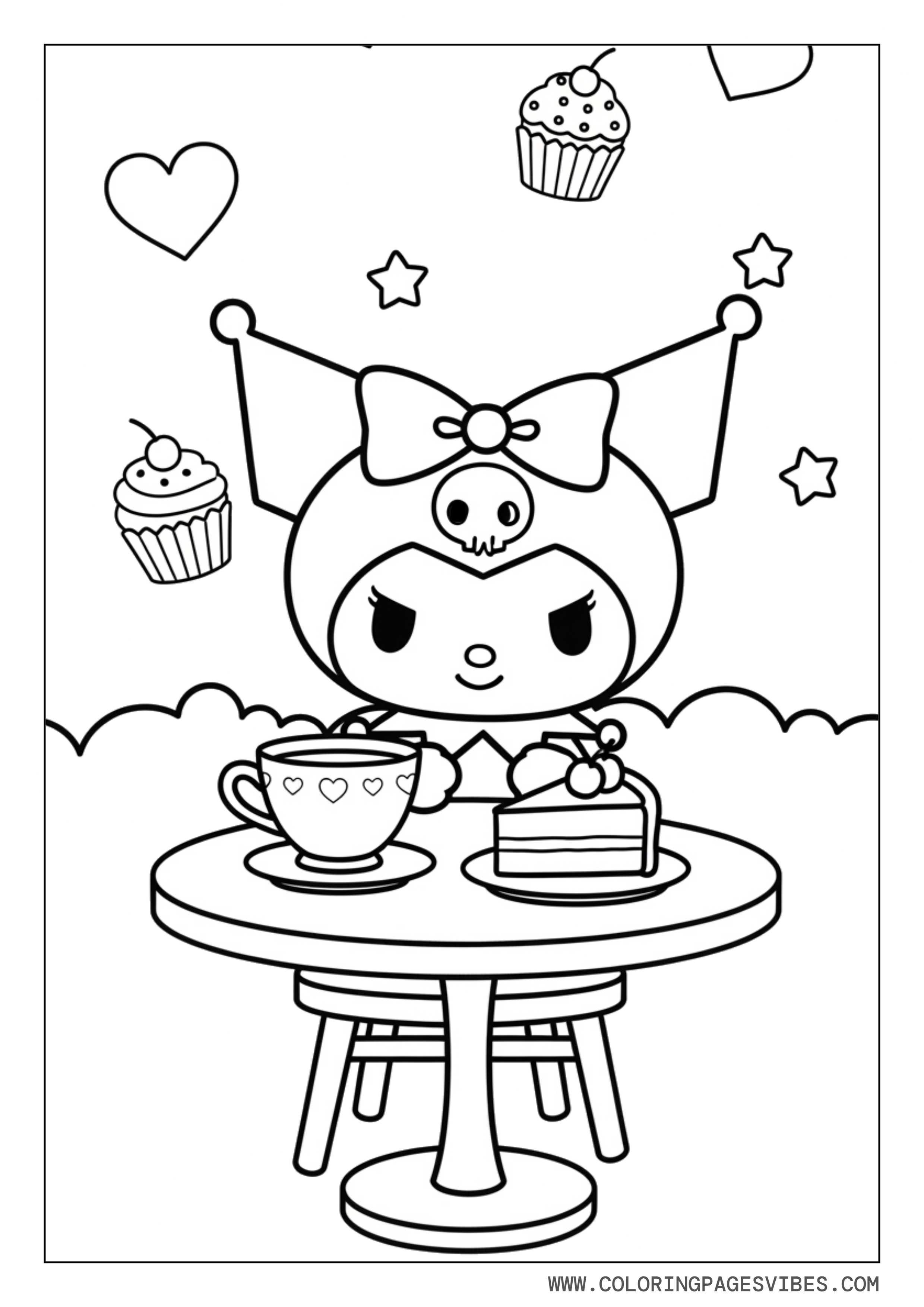 Kuromi at a Tea Party