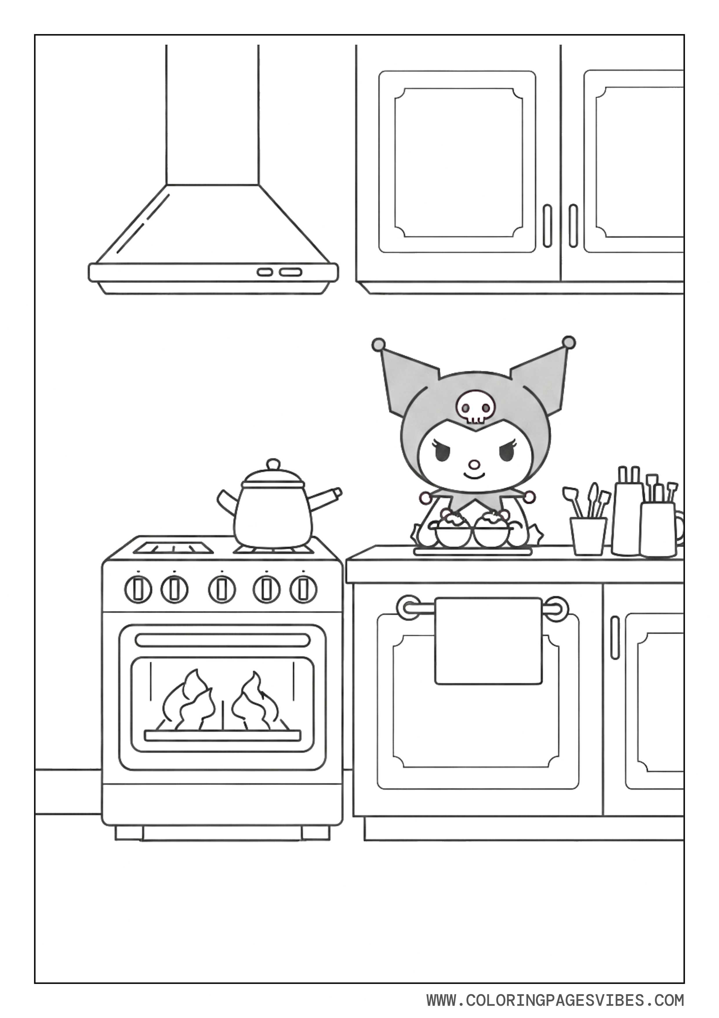 Kuromi Baking Cupcakes