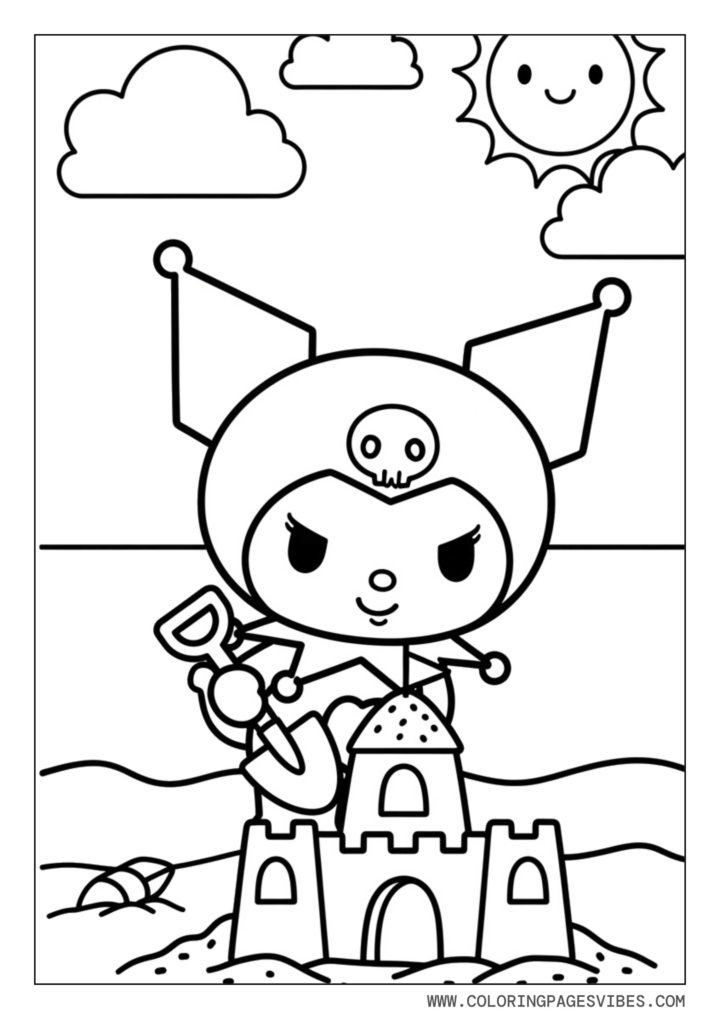 Kuromi Building a Sandcastle