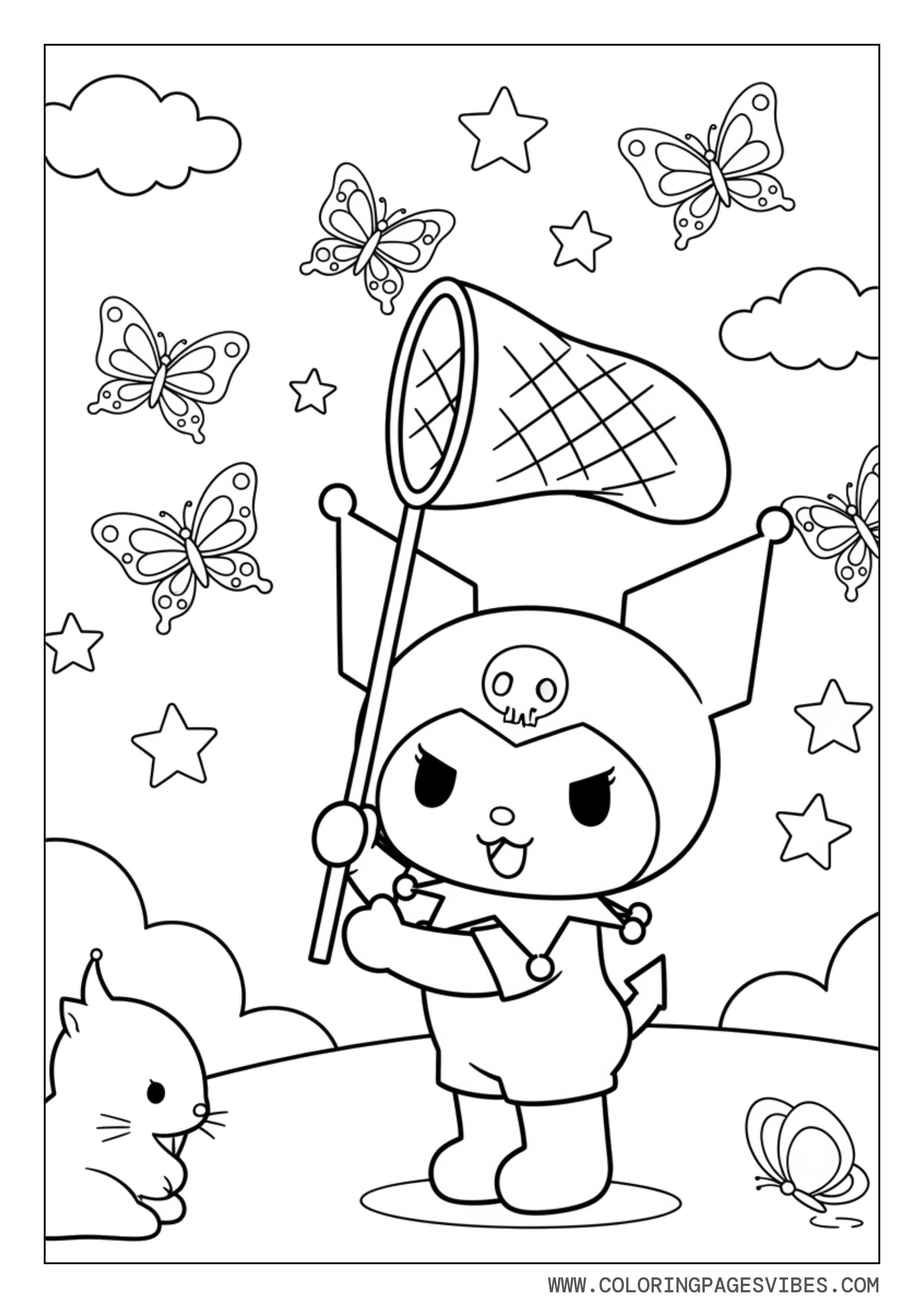 Kuromi Catching Butterflies