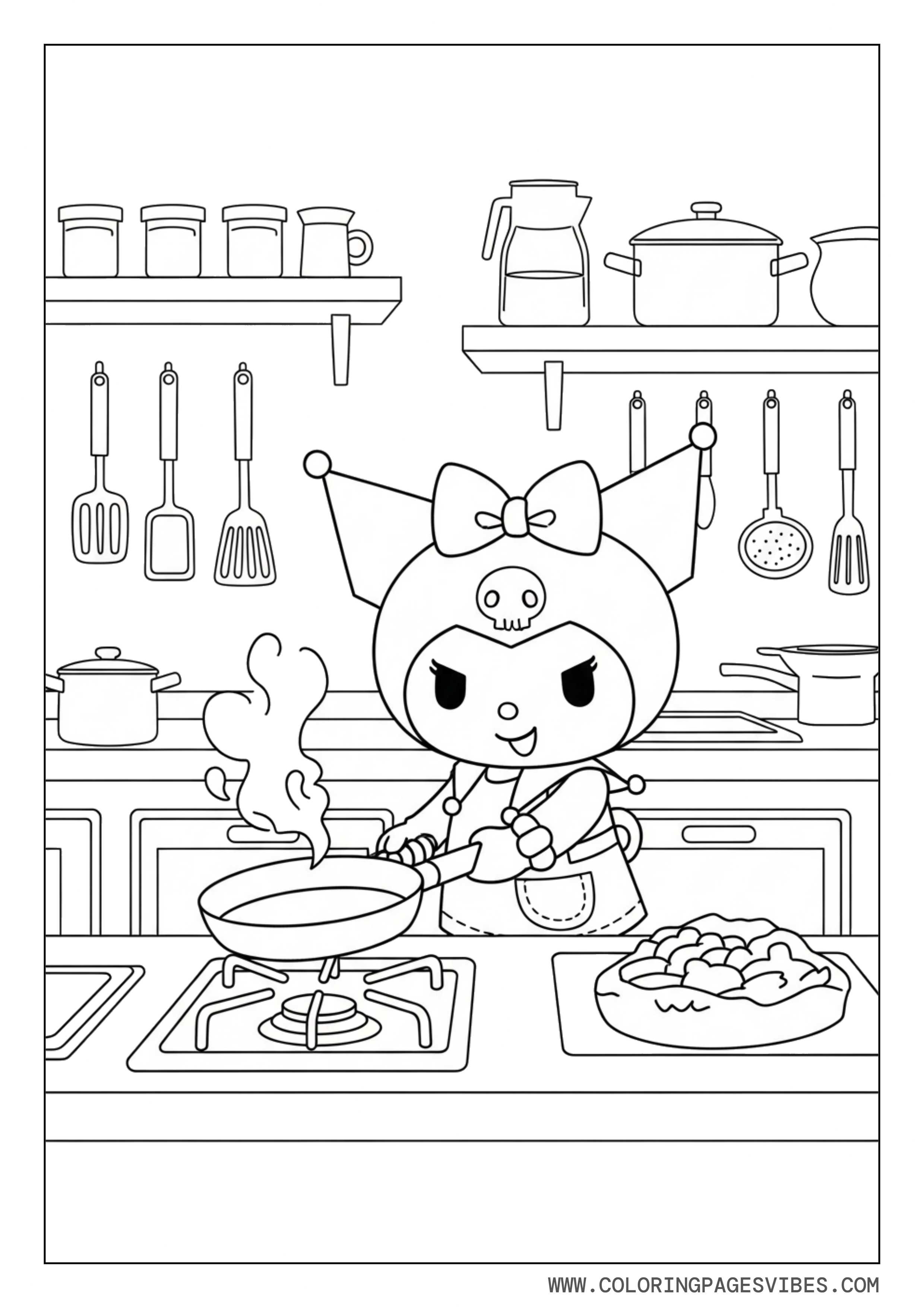 Kuromi Cooking Scene