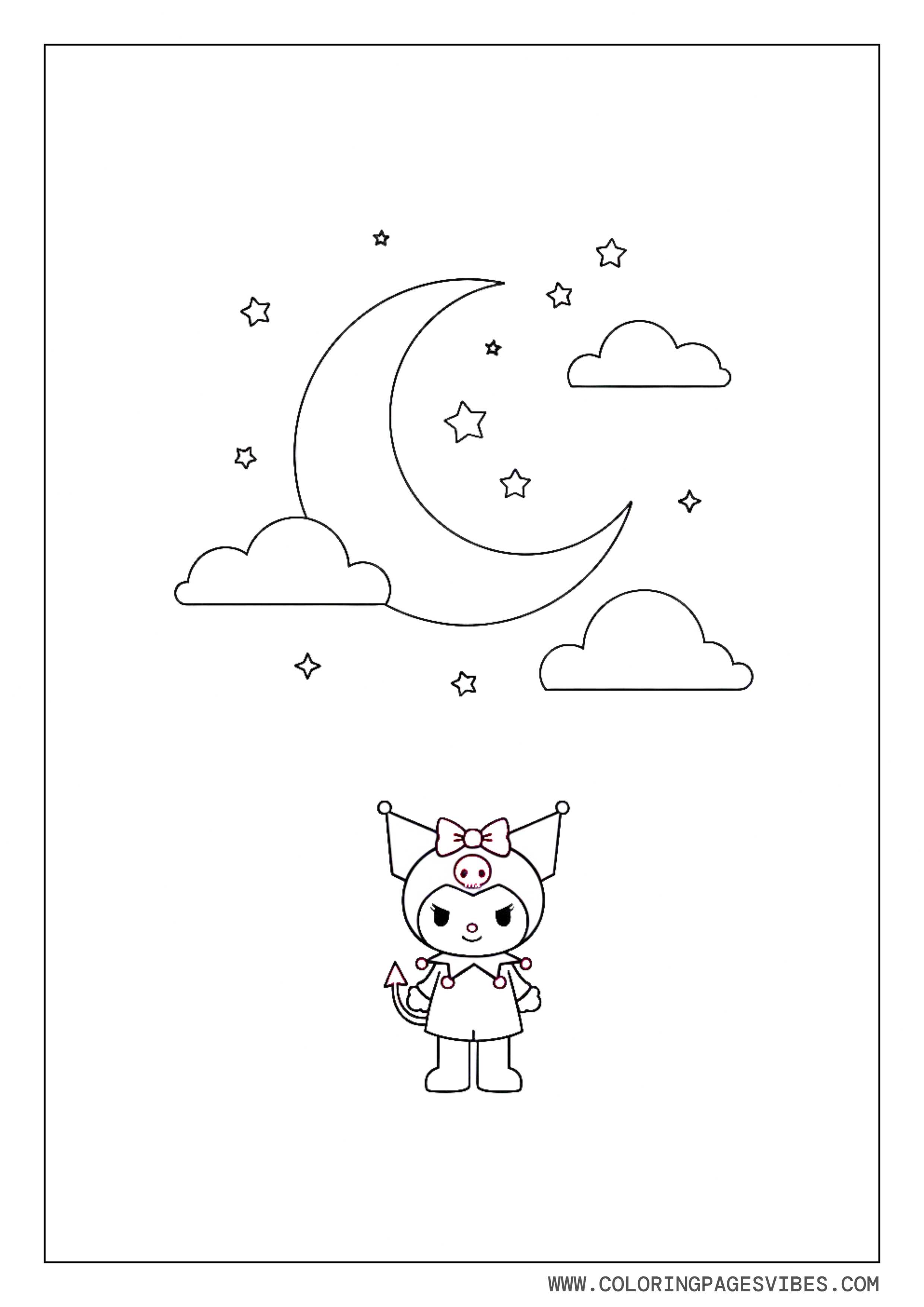 Kuromi Dark Aesthetic Moon Scene