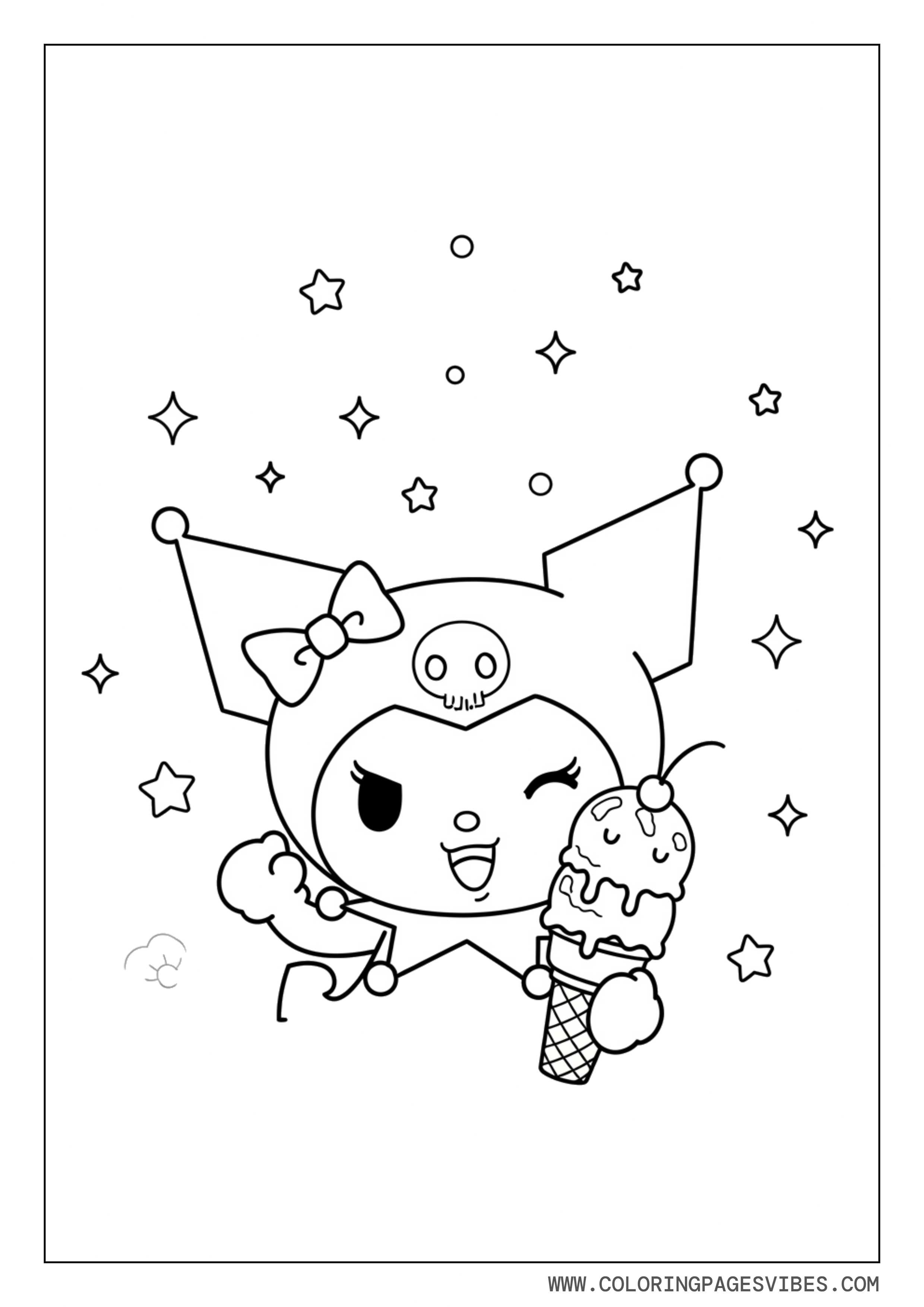 Kuromi Eating Ice Cream