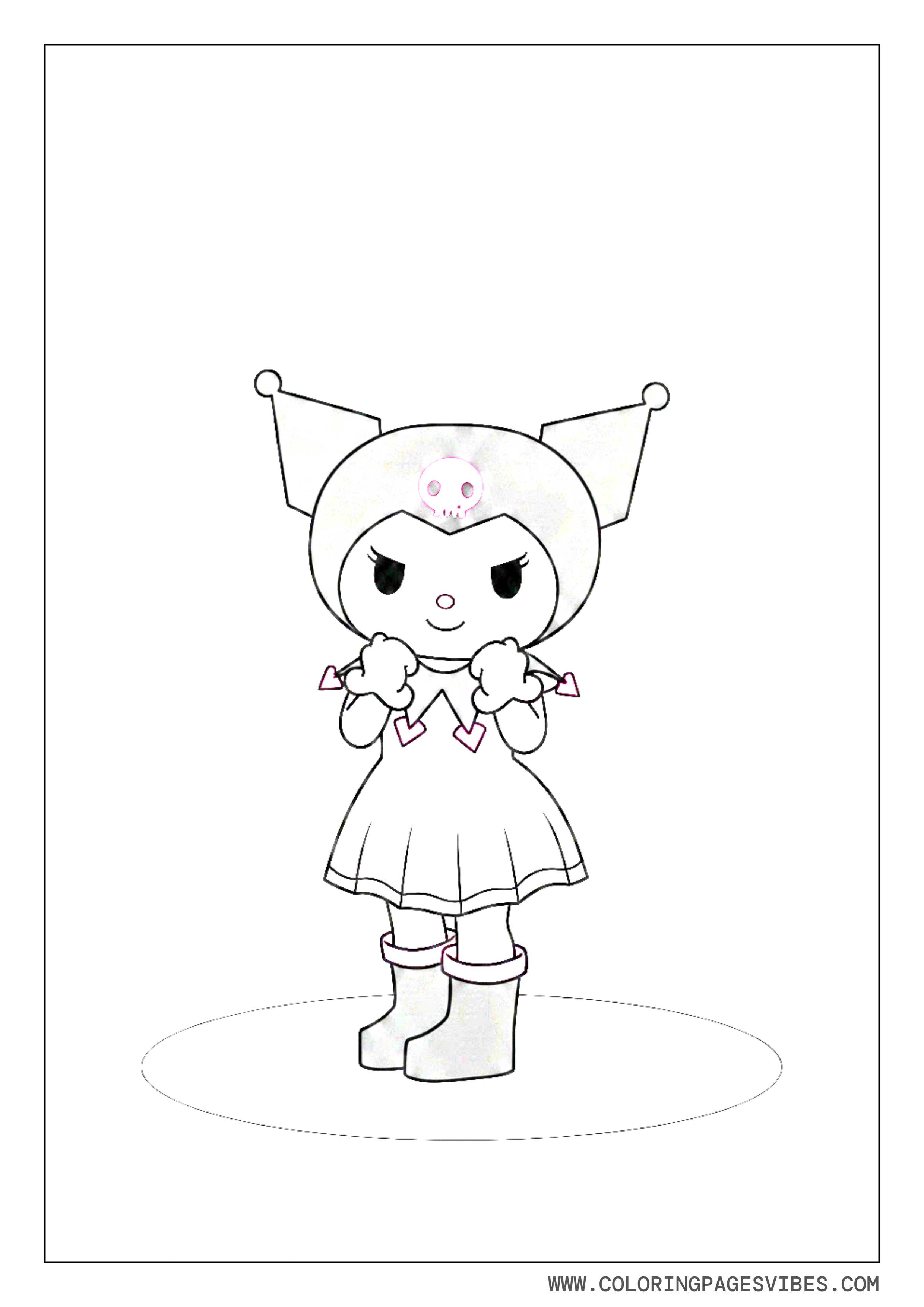 Kuromi Geometric Pattern Background