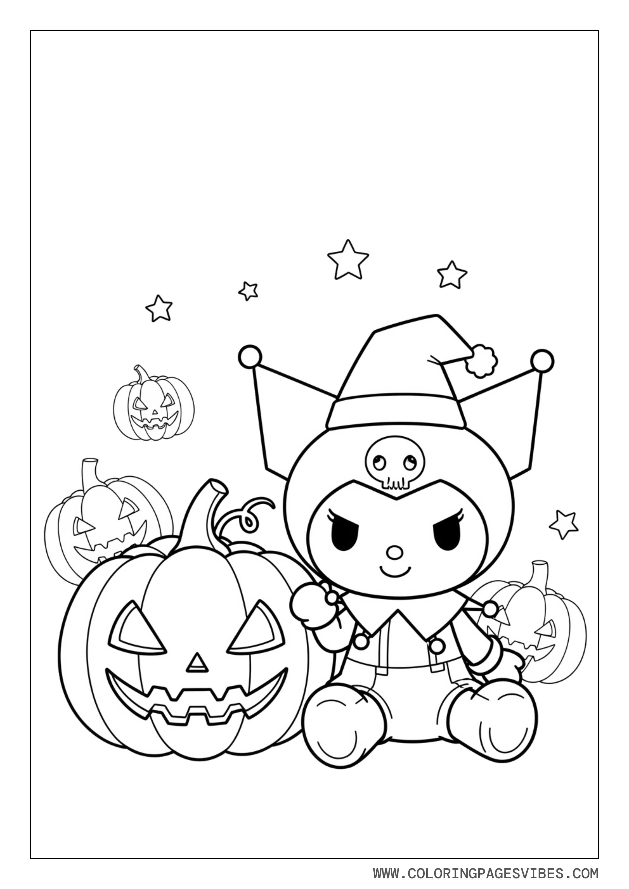 Kuromi Halloween Pumpkin Scene