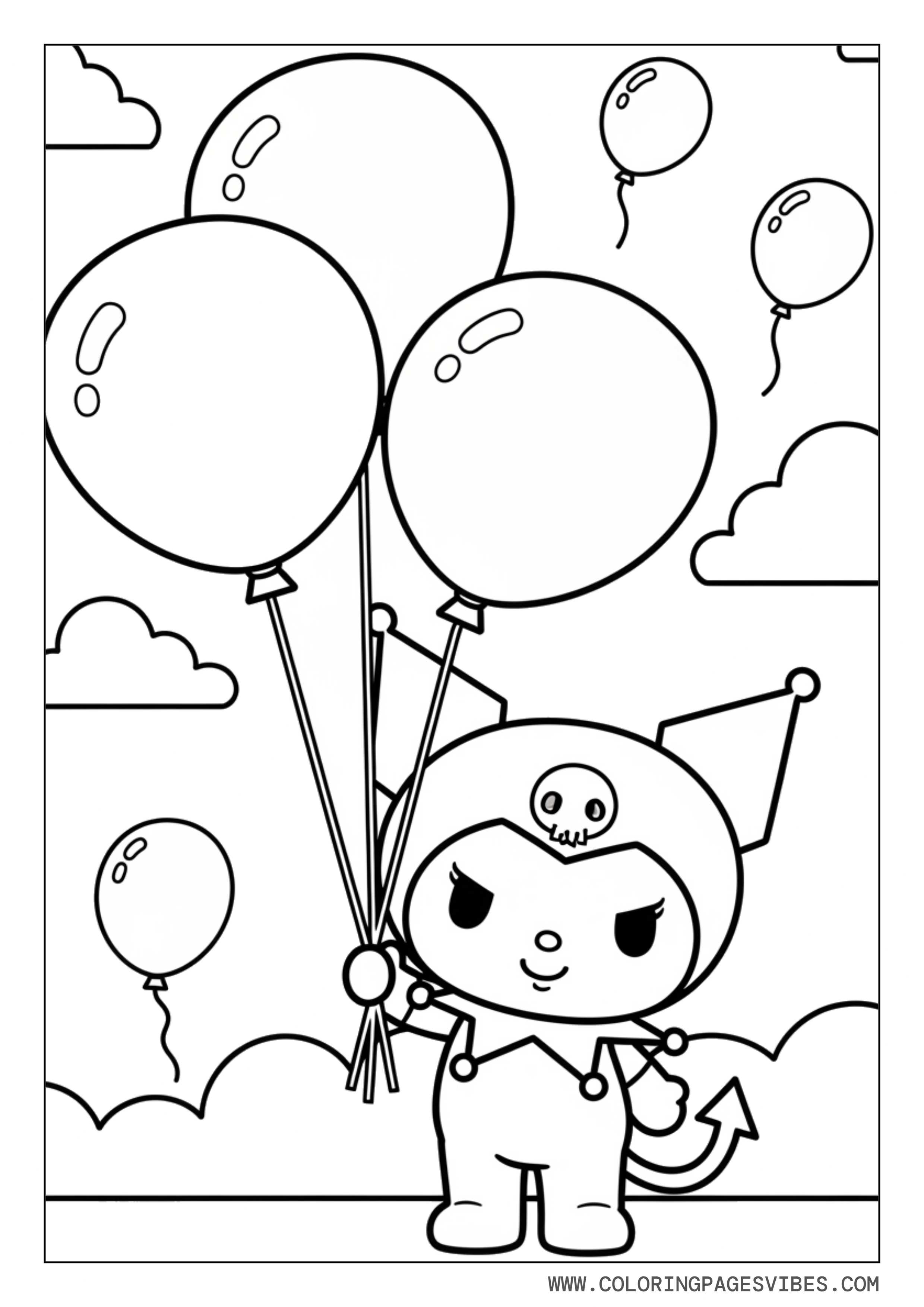 Kuromi Holding Balloons