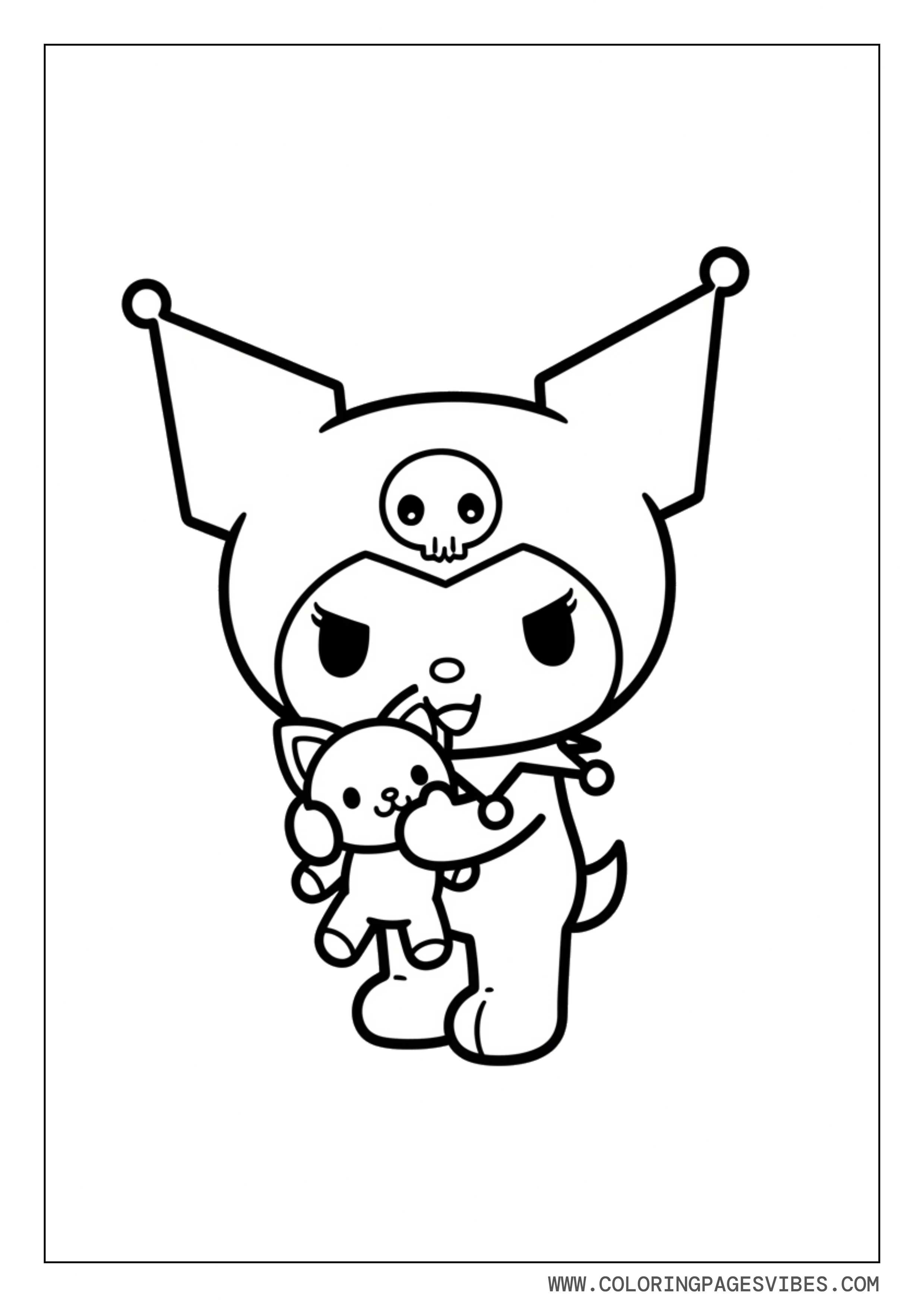 Kuromi Hugging a Plush Toy