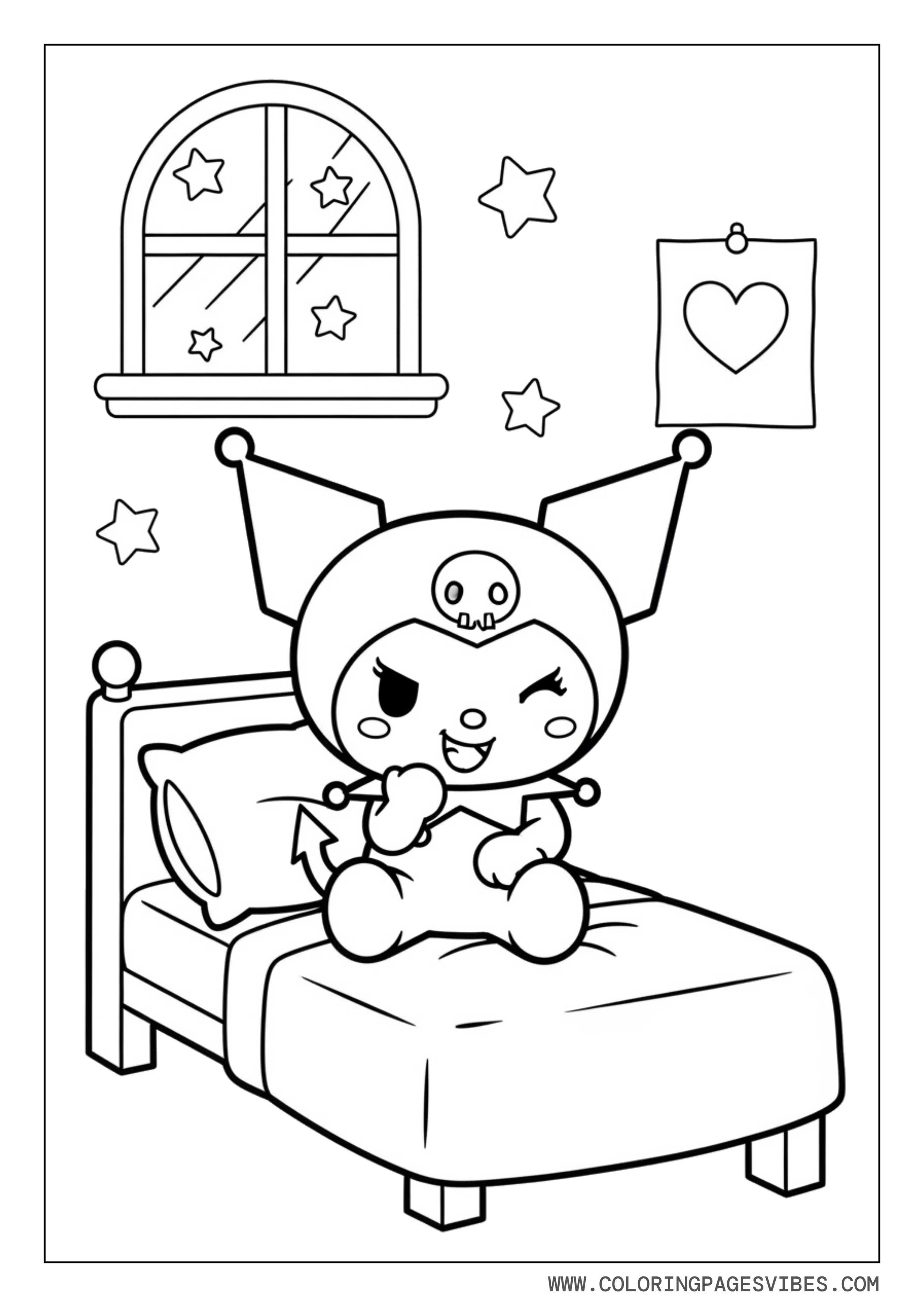 Kuromi in a Cute Bedroom