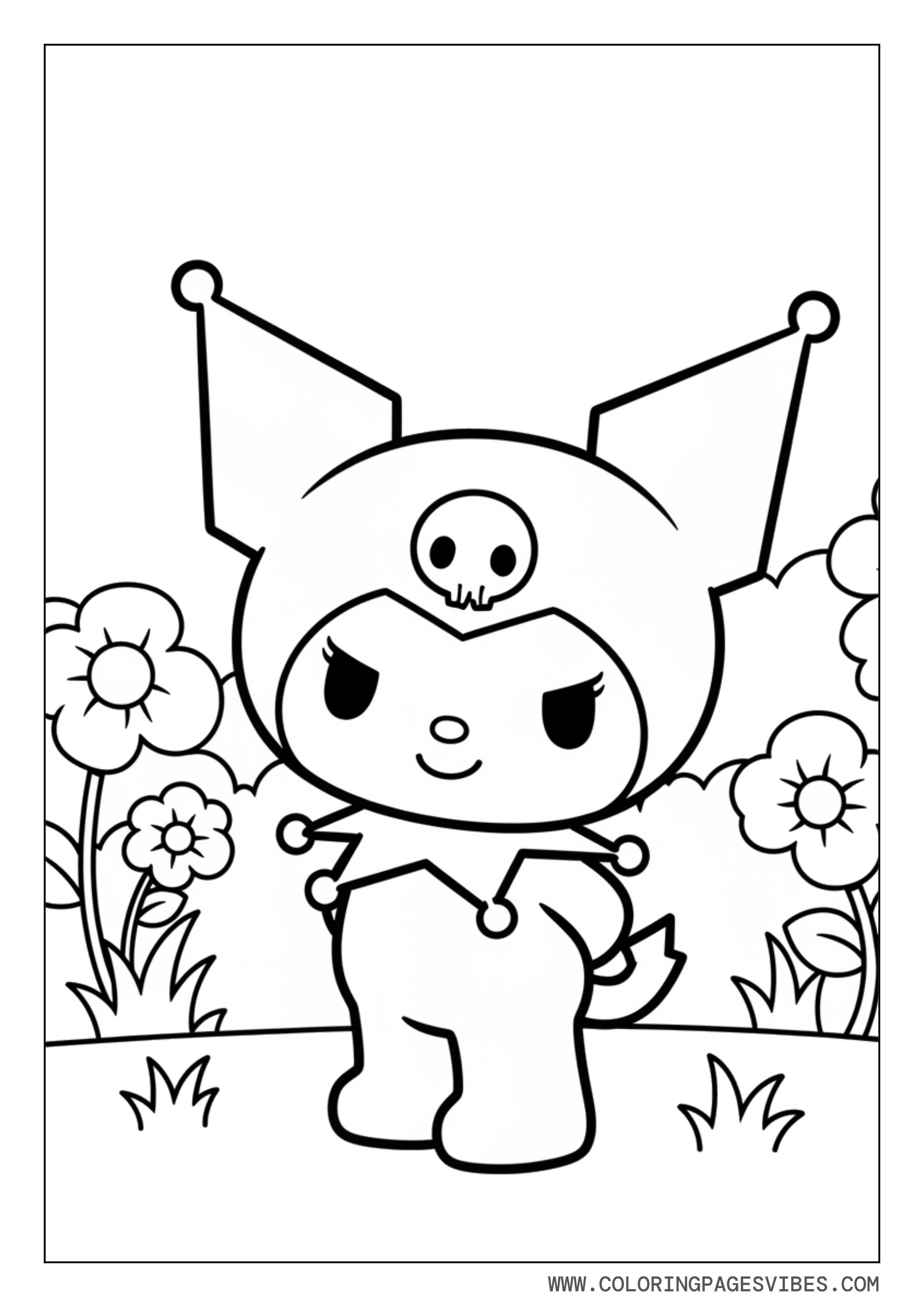 Kuromi in a Flower Field