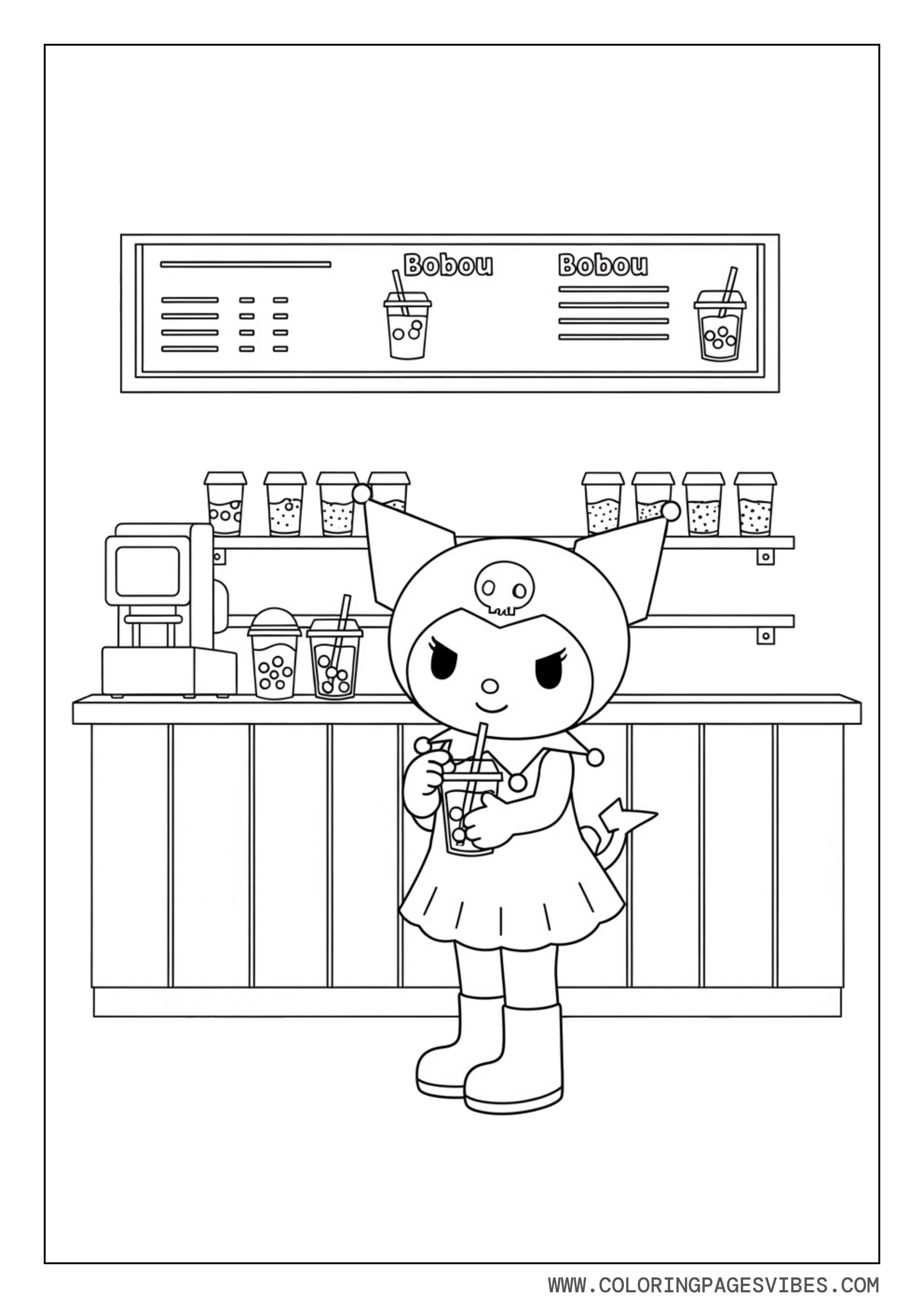 Kuromi in Boba Shop