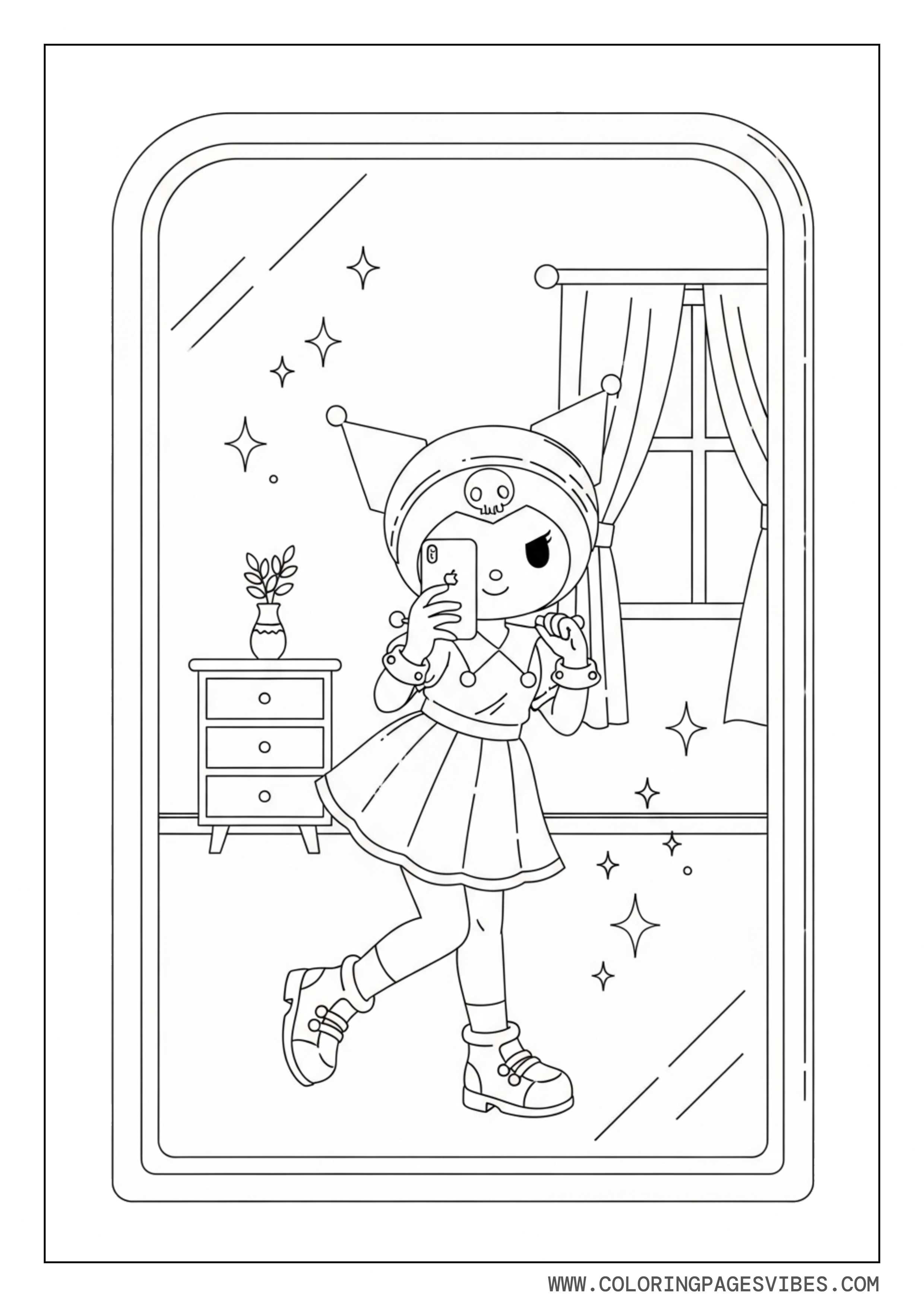 Kuromi Mirror Selfie Scene