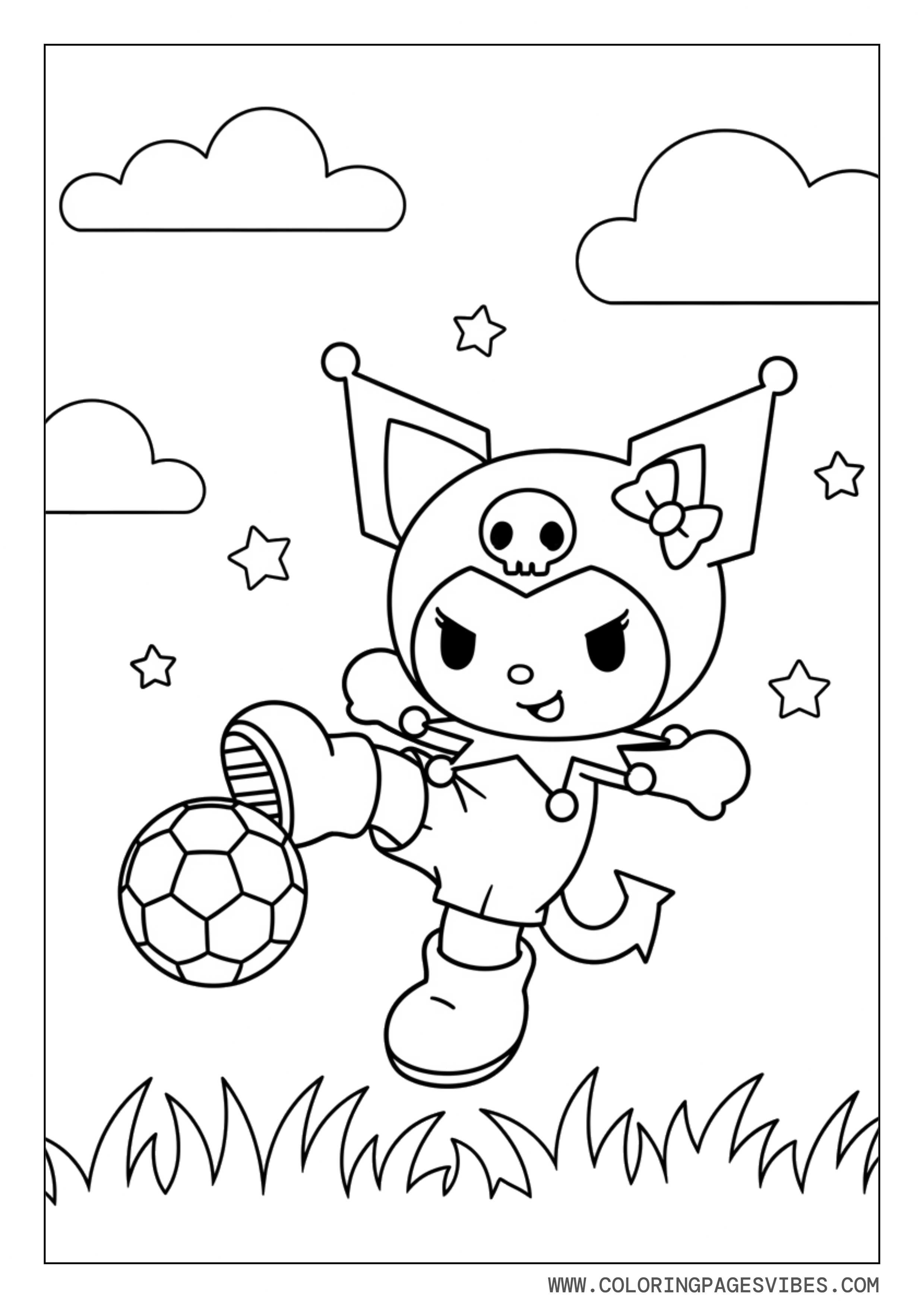 Kuromi Playing Soccer