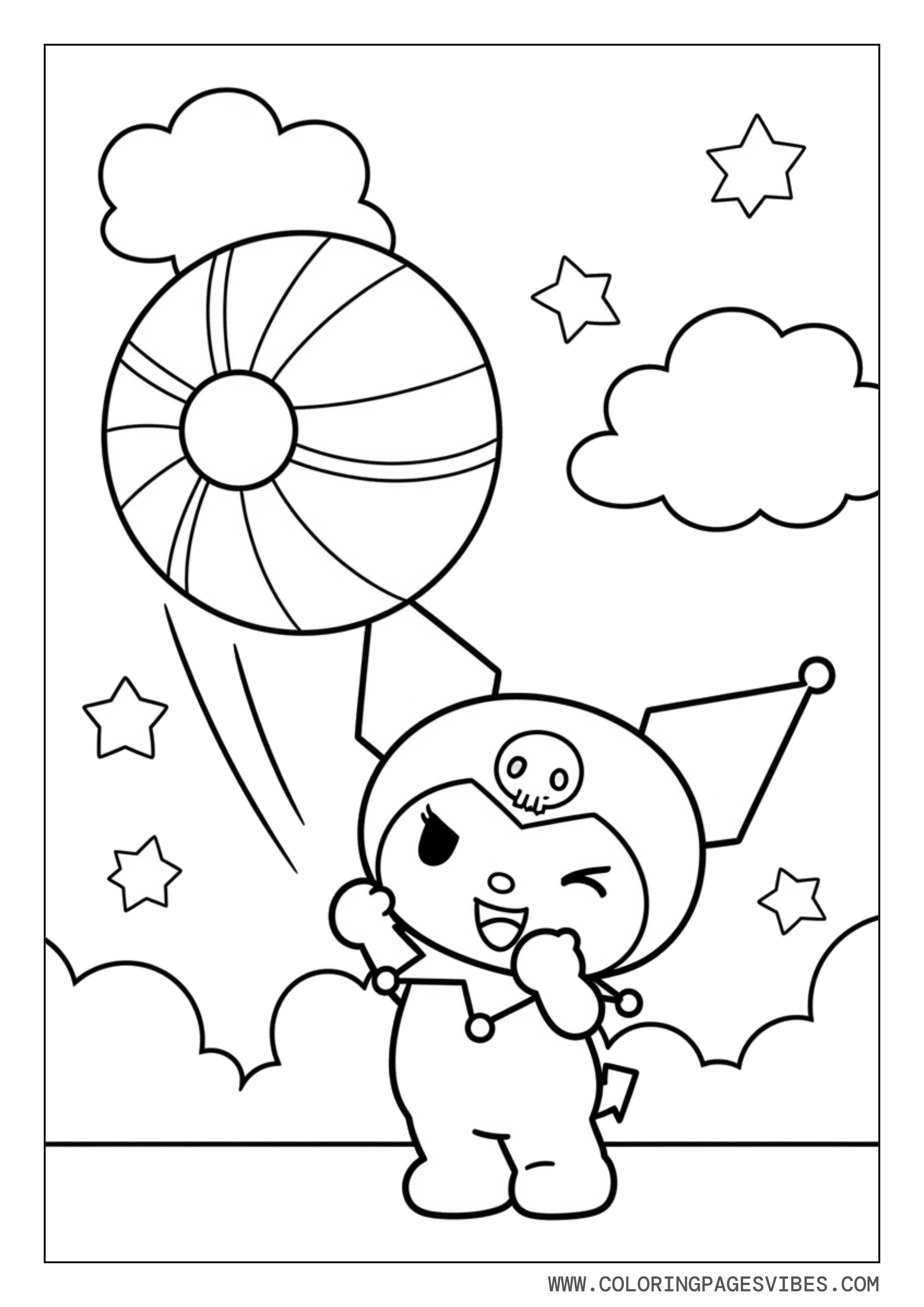 Kuromi Playing with a Ball