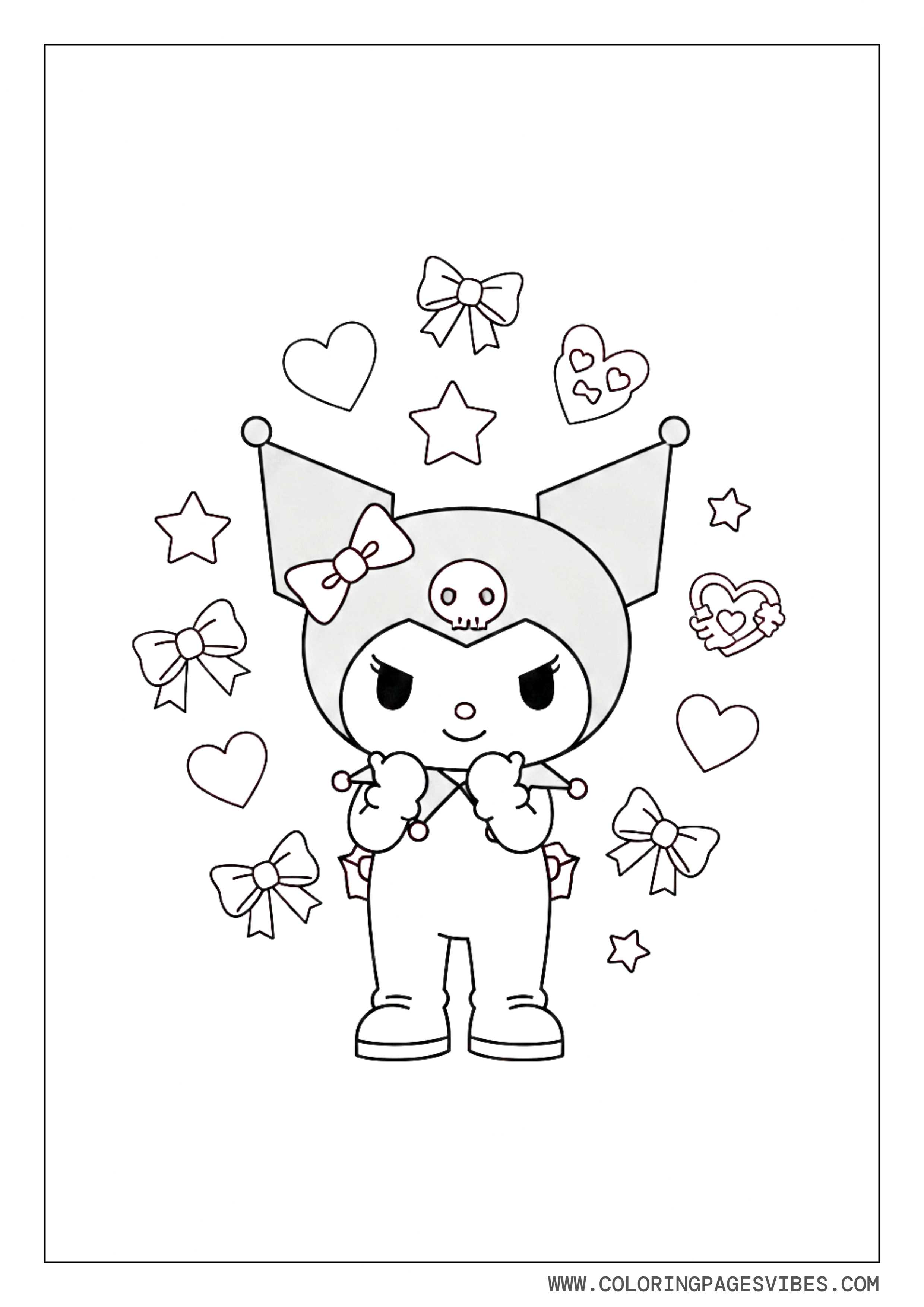 Kuromi Printable Sheet Layout