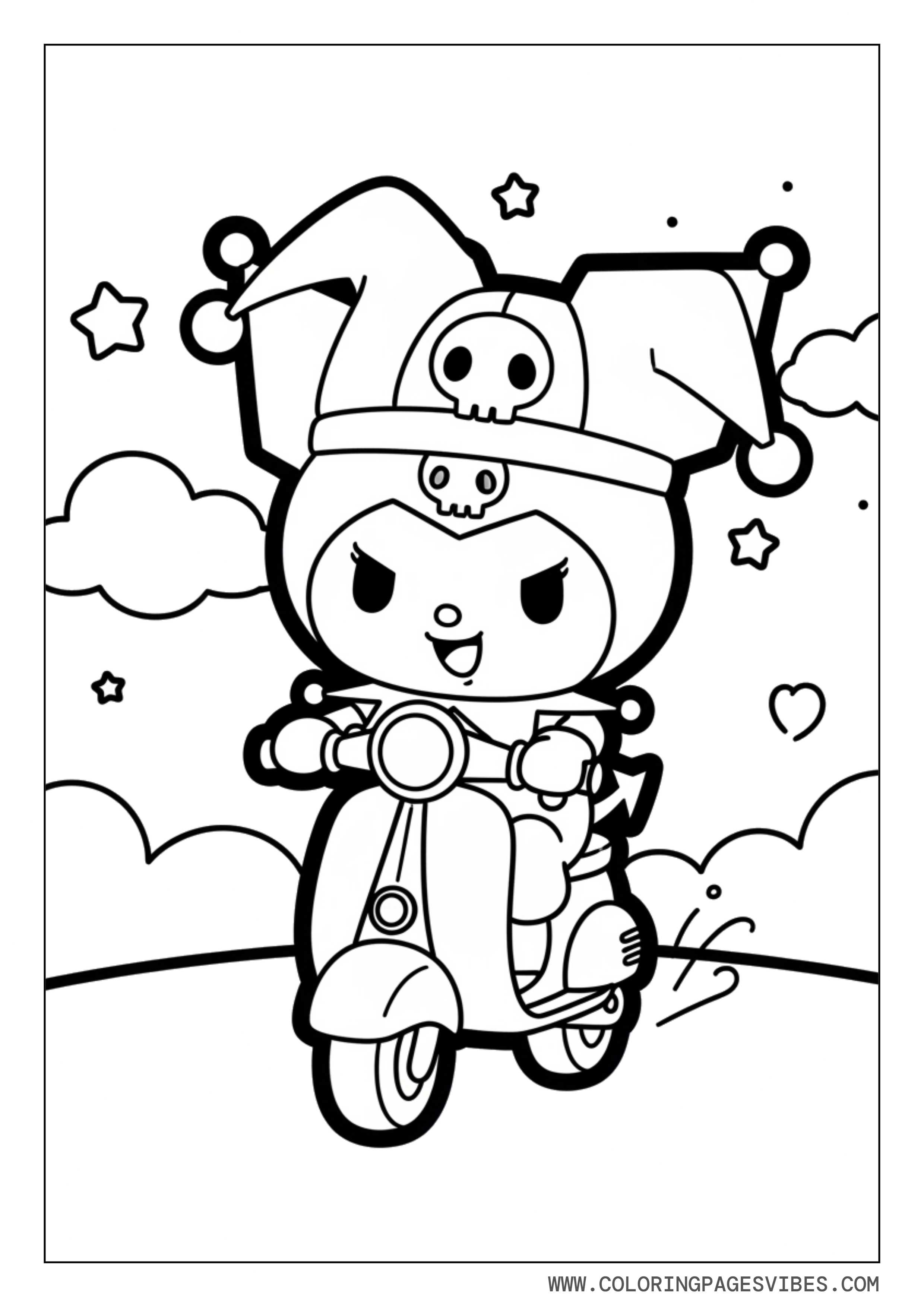 Kuromi Riding a Scooter