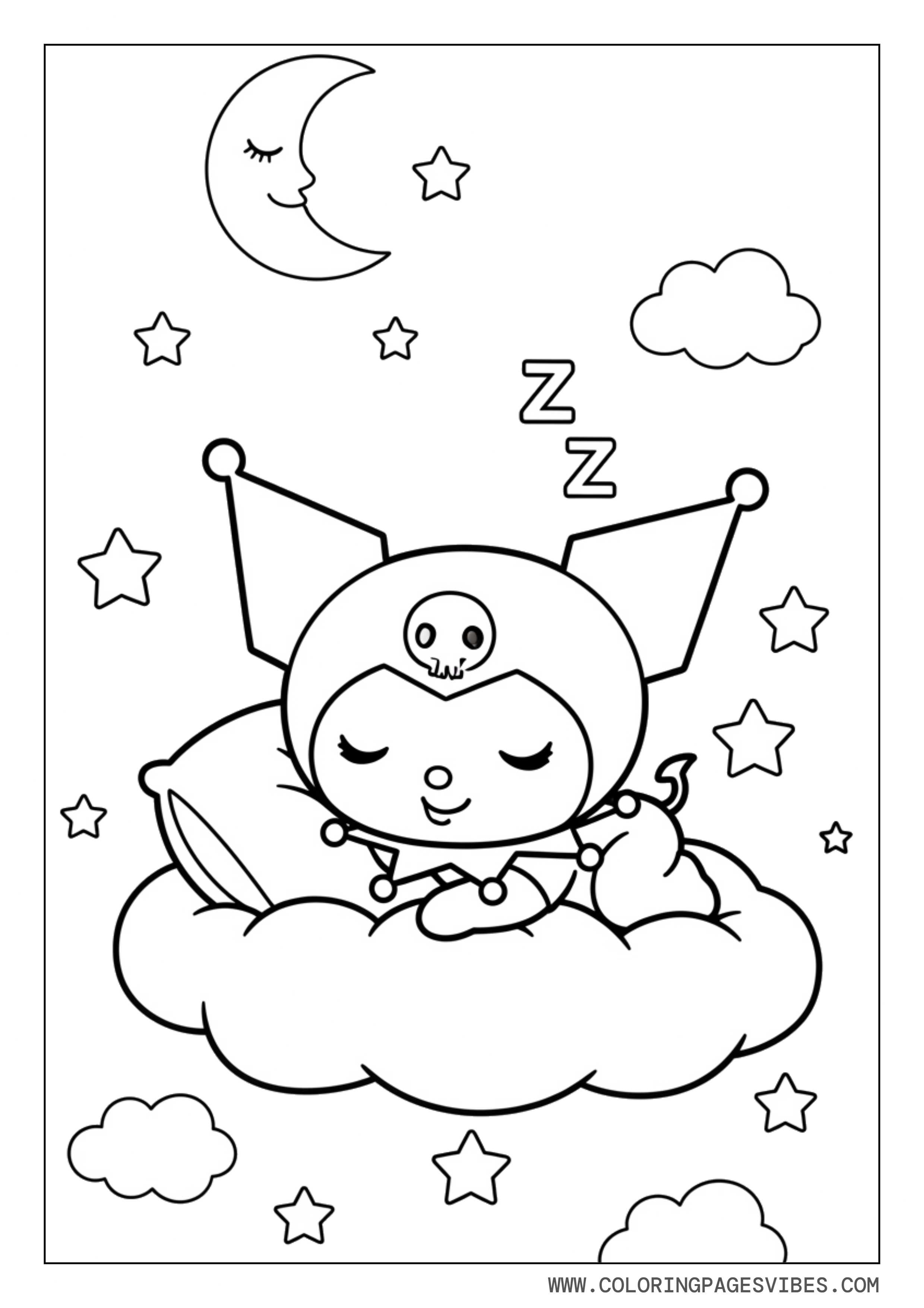 Kuromi Sleeping on a Cloud