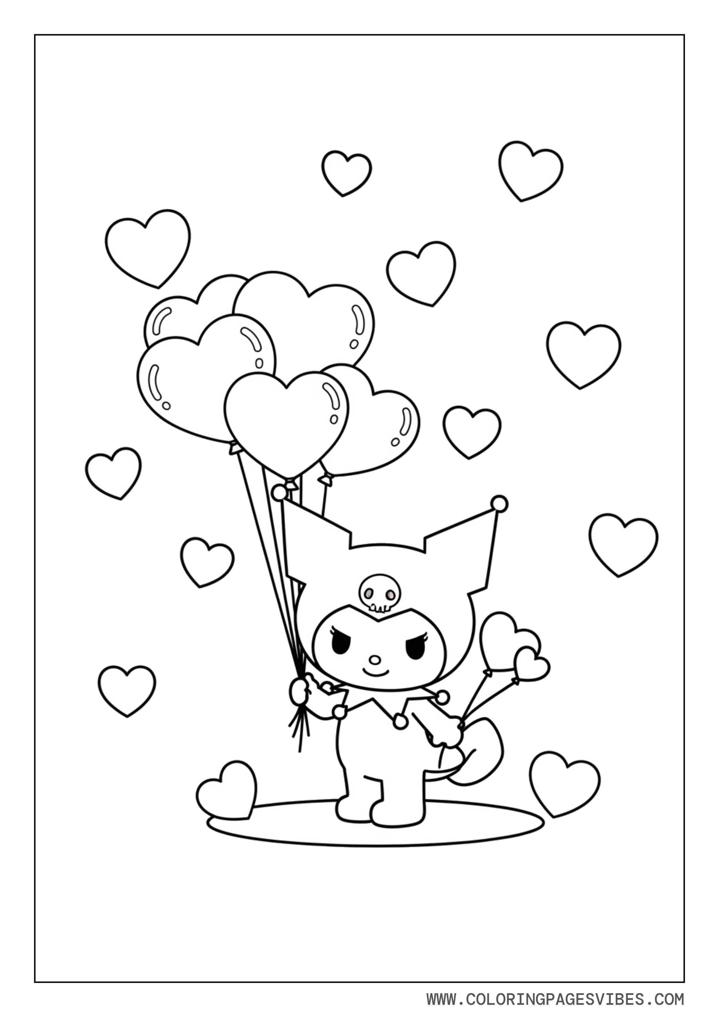 Kuromi Valentine Hearts Scene