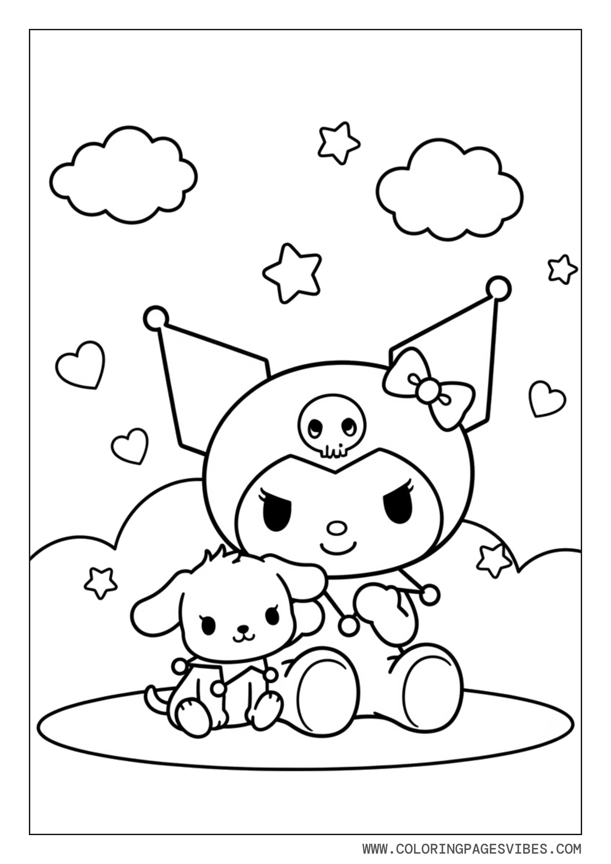 Kuromi with a Cute Puppy