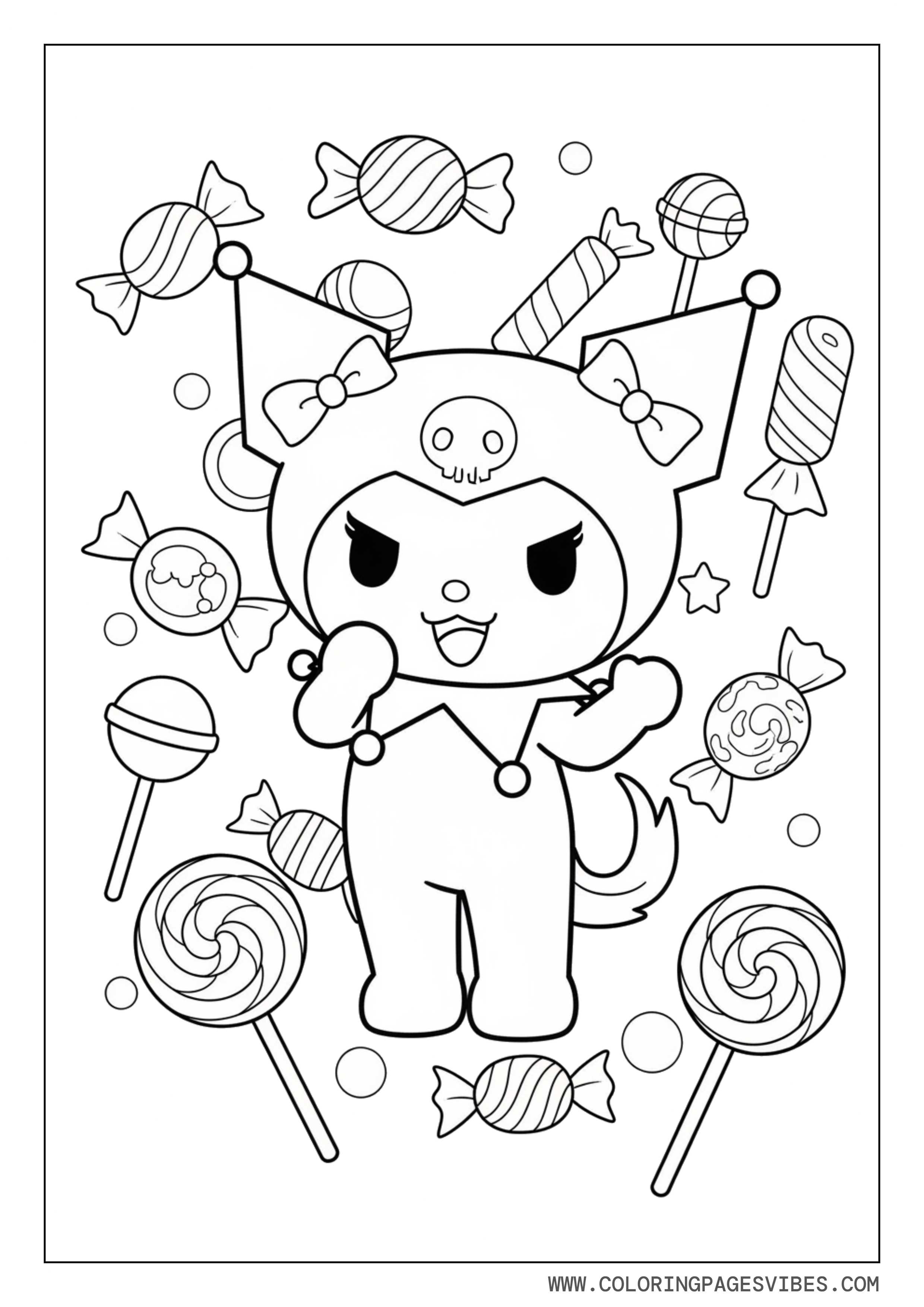 Kuromi with Candy Theme