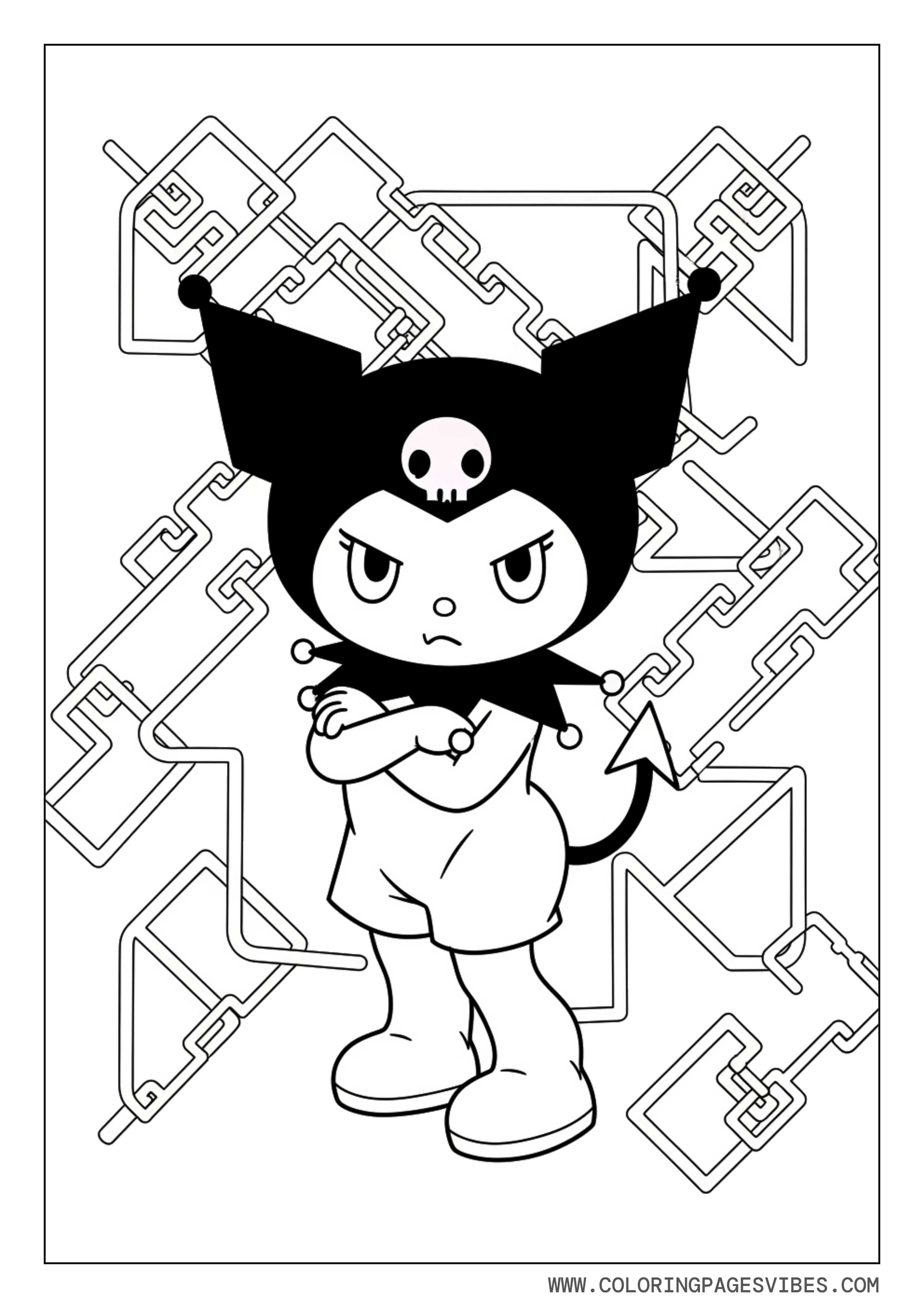 Kuromi with Chains Pattern